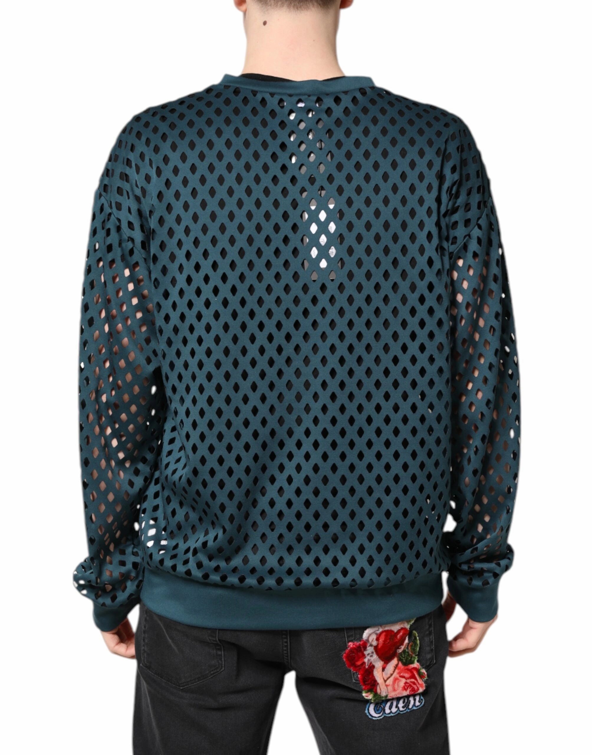 Dolce & Gabbana Perforated DG Embossed Pullover Men's Sweater