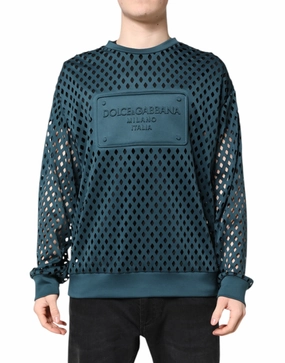 Dolce & Gabbana Perforated DG Embossed Pullover Men's Sweater knit sweaters cheap