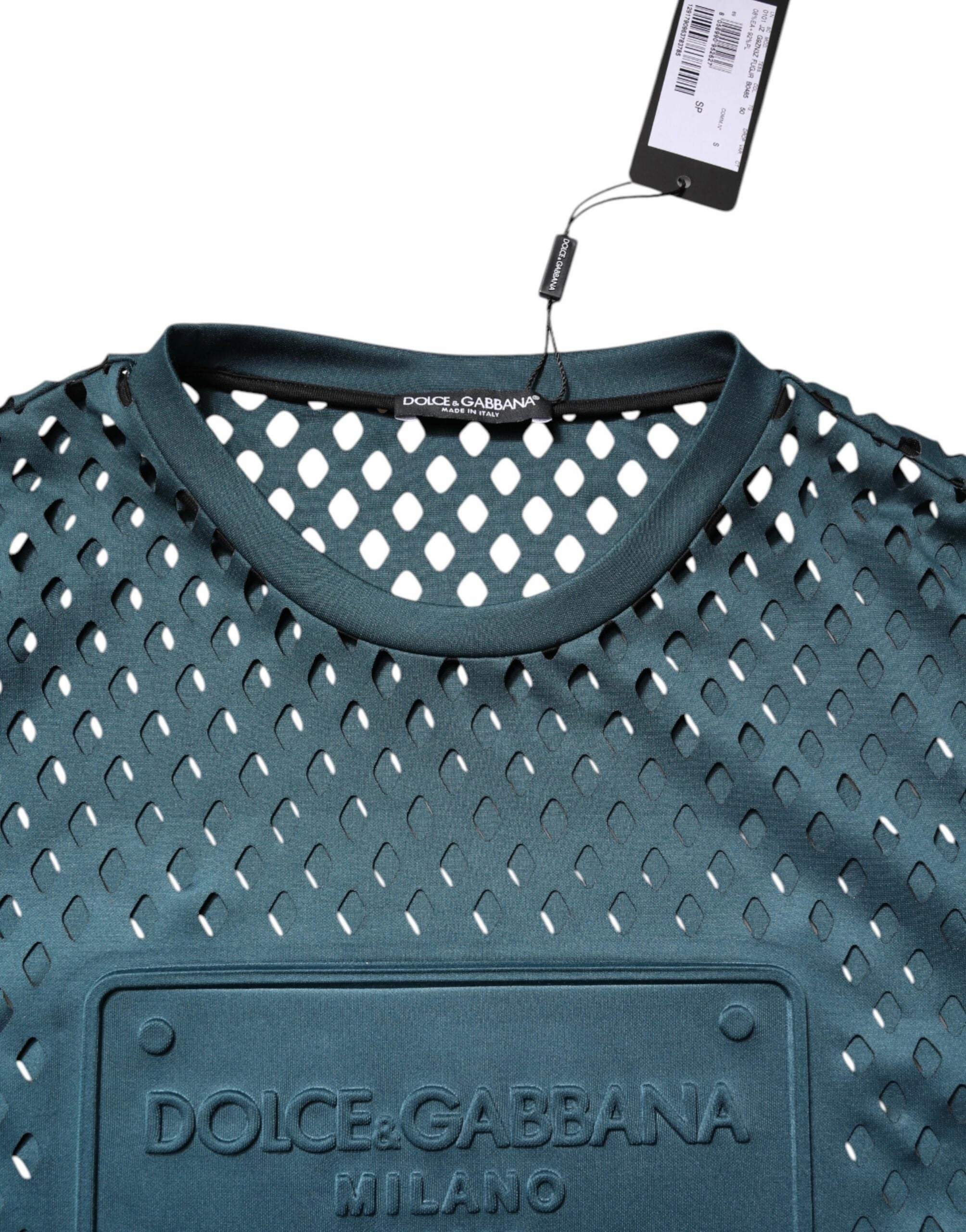 Dolce & Gabbana Perforated DG Embossed Pullover Men's Sweater