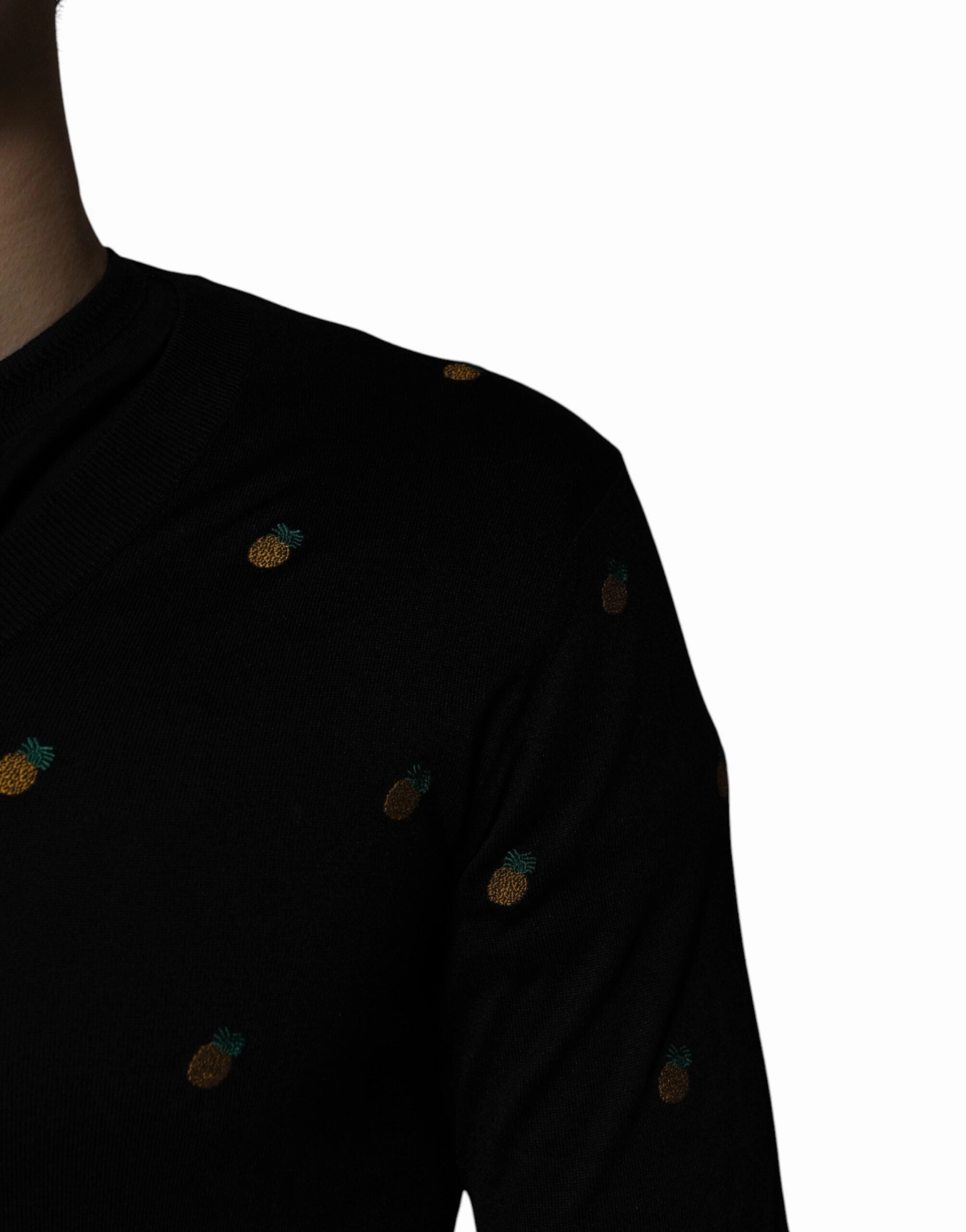Dolce & Gabbana Pineapple Crew Neck Pullover Men's Sweater