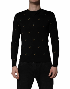 Dolce & Gabbana Pineapple Crew Neck Pullover Men's Sweater knit sweaters cheap
