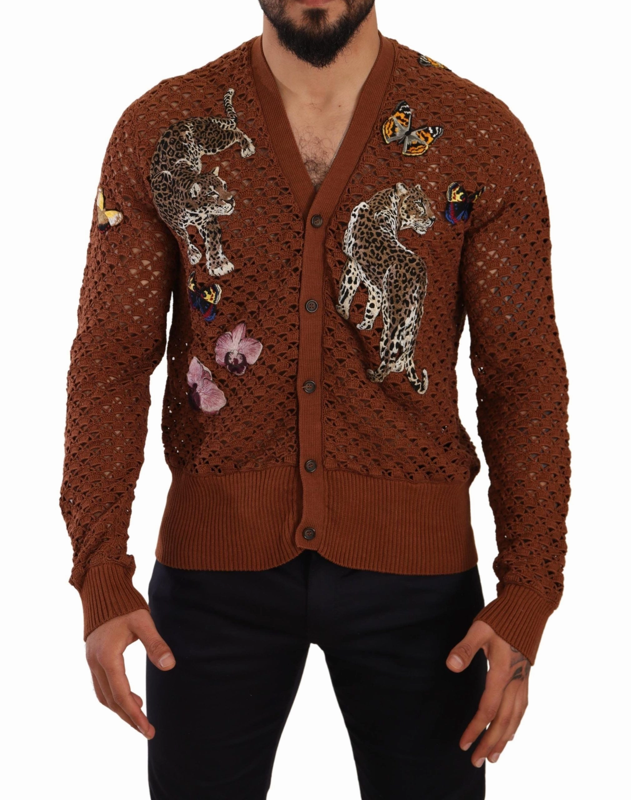 Dolce & Gabbana Refined Elegance multi Embroide Men's Cardigan turtleneck sweaters sale