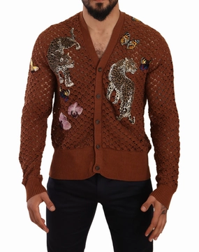 Dolce & Gabbana Refined Elegance multi Embroide Men's Cardigan turtleneck sweaters sale