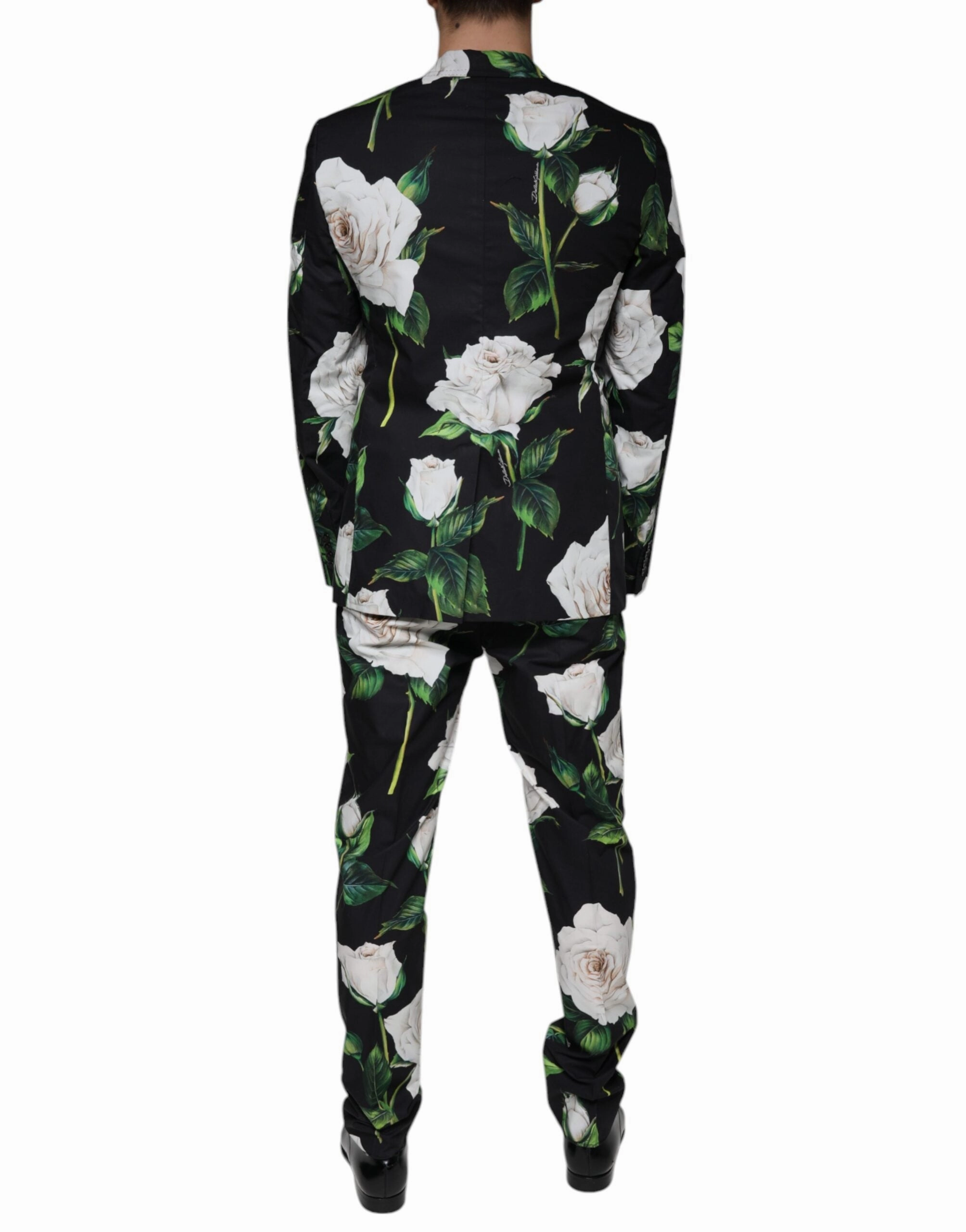 Dolce & Gabbana  Rose Cotton Men Formal 2 Piece Men's Suit