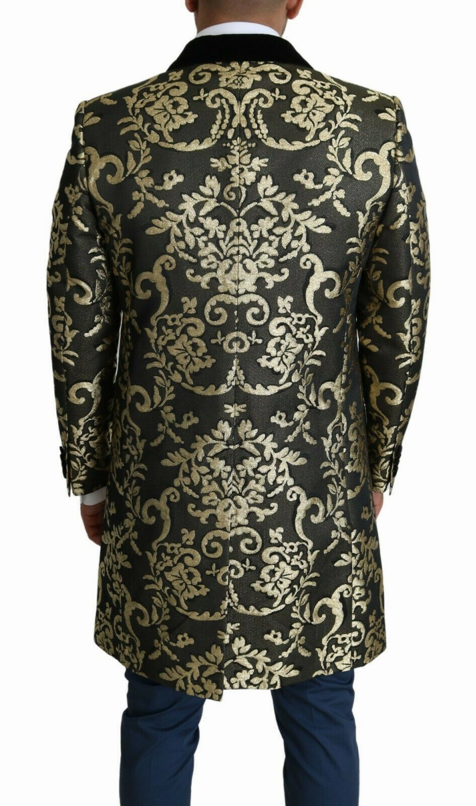 Dolce & Gabbana Sicilia Jacquard Double-Breasted Men's Coat