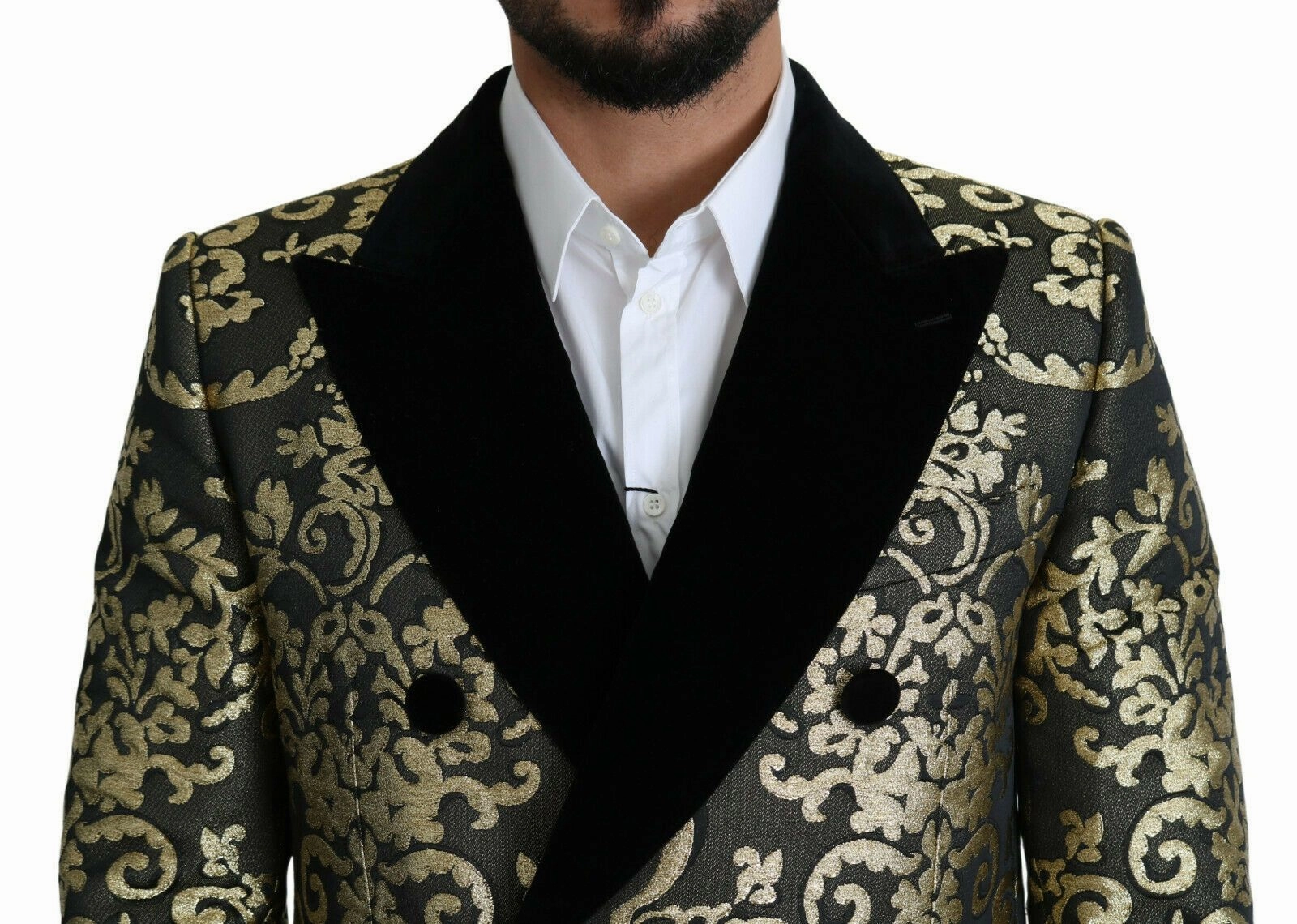 Dolce & Gabbana Sicilia Jacquard Double-Breasted Men's Coat