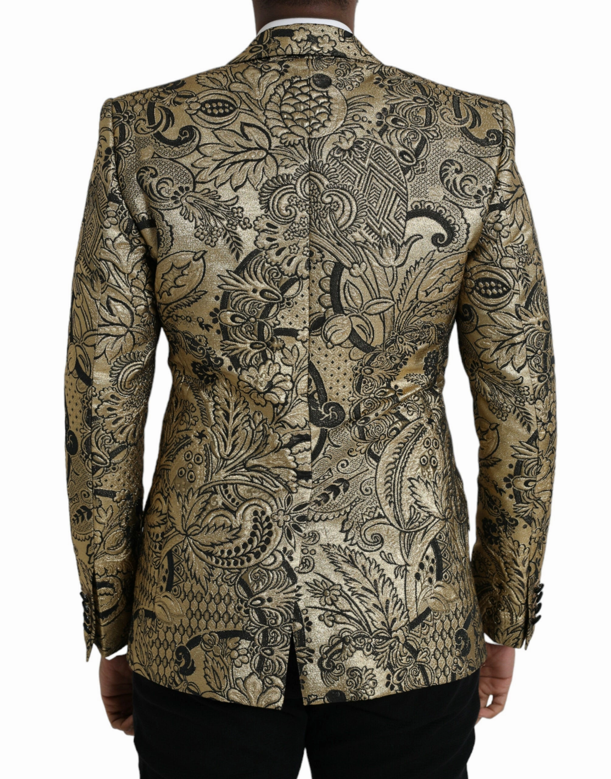 Dolce & Gabbana SICILIA Jacquard Single Breasted Coat Men's Blazer