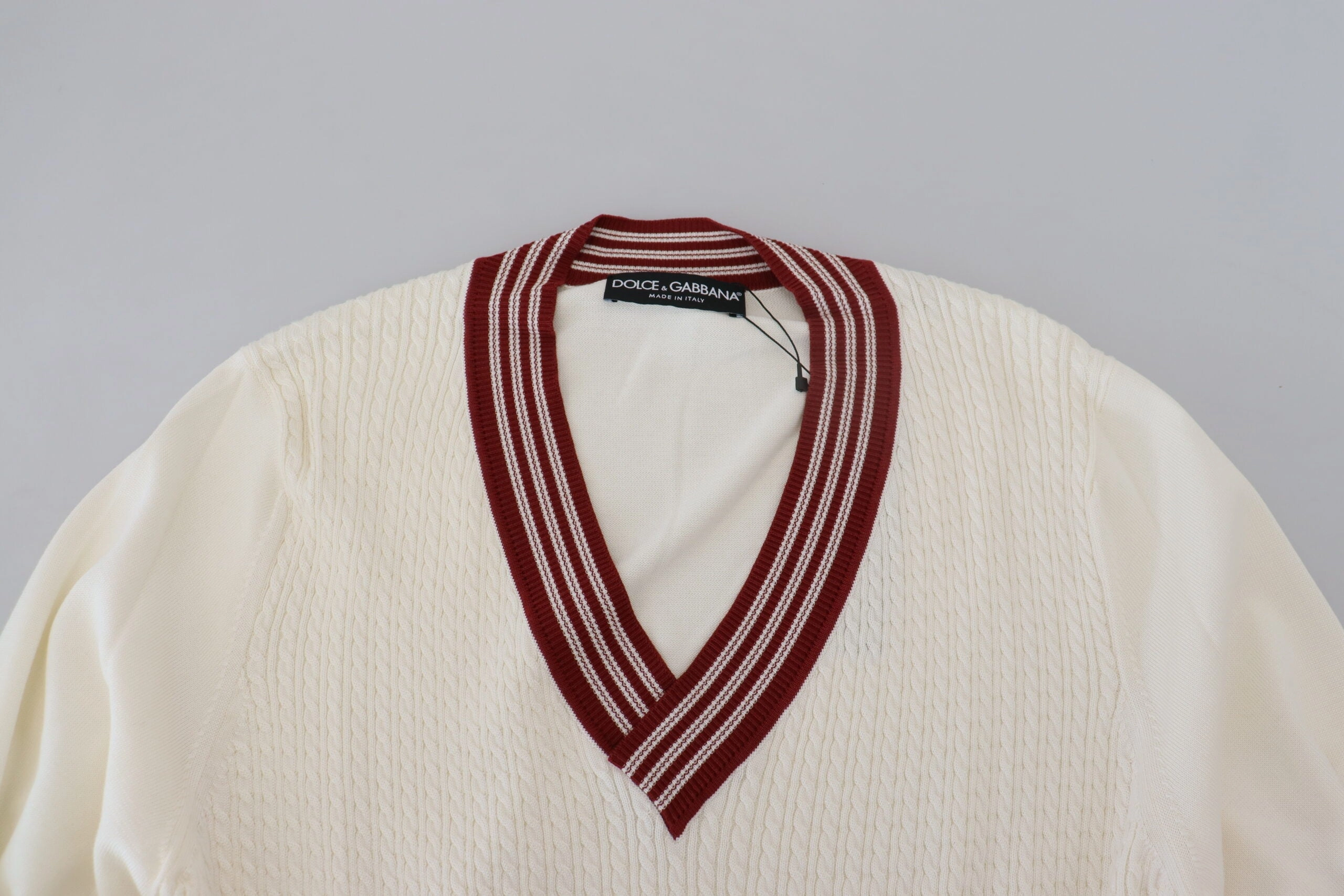 Dolce & Gabbana Silk Cotton V-Neck Men's Sweater