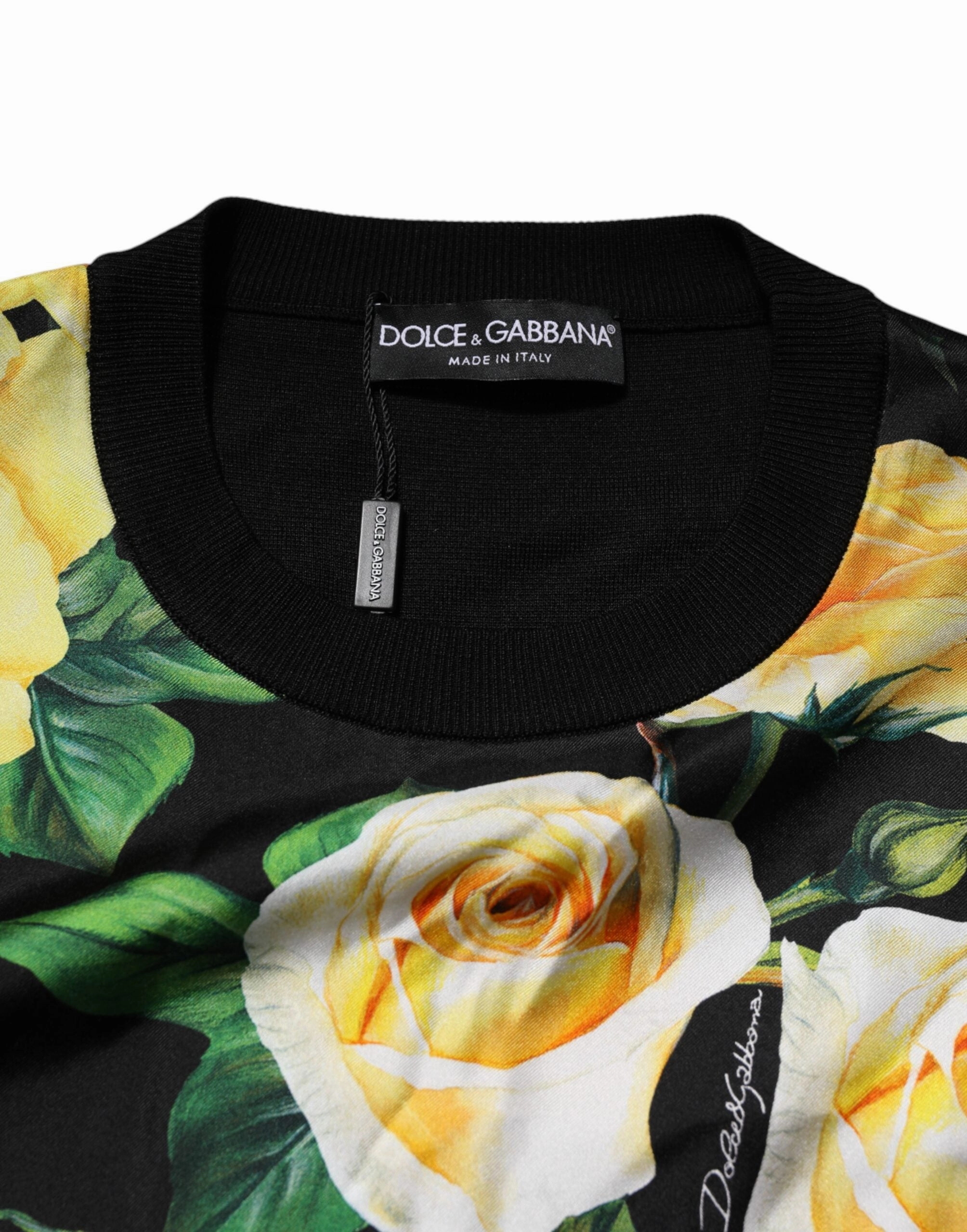 Dolce & Gabbana Silk Floral Crew Neck Pullover Men's Sweater (Pre-Owned)
