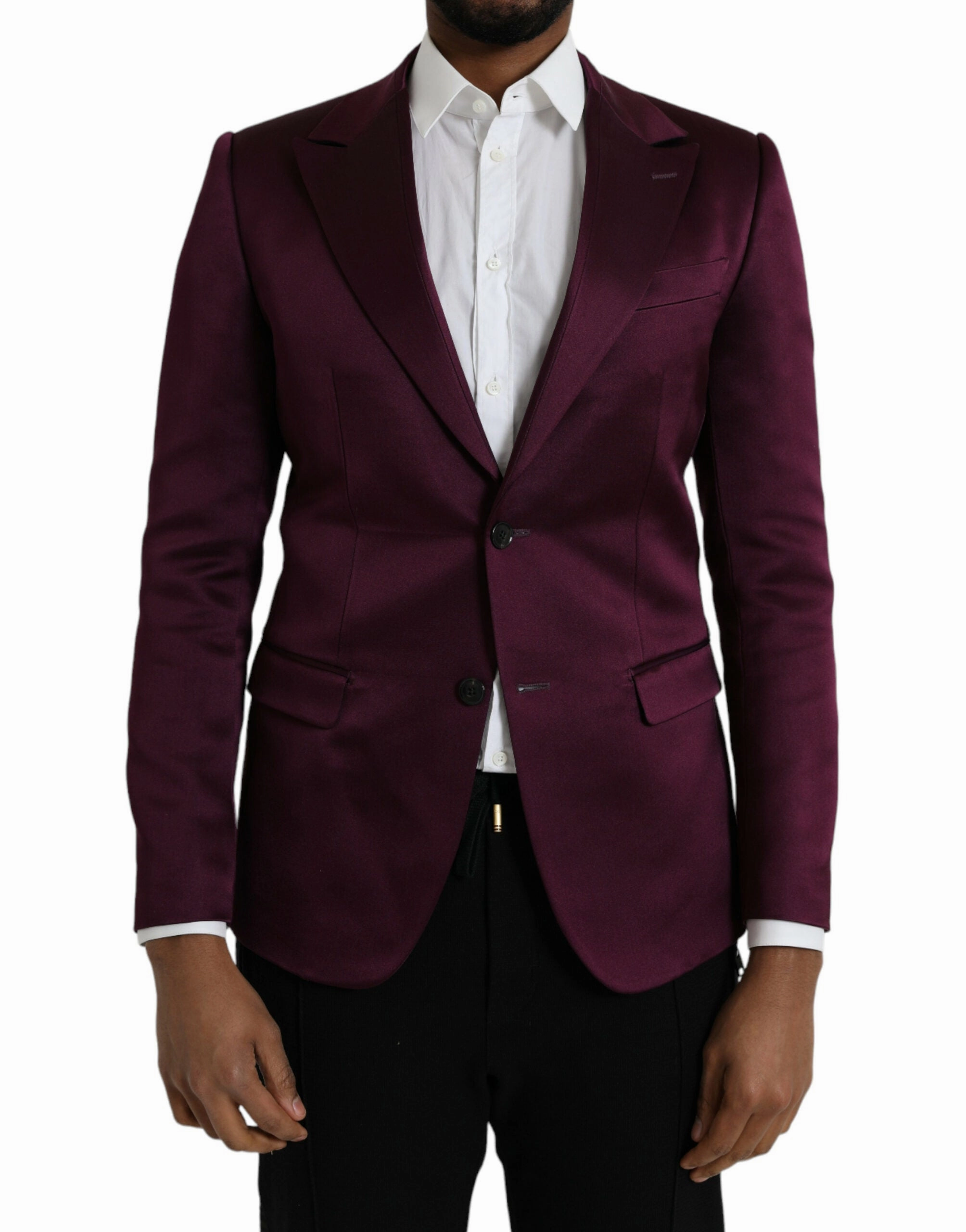 Dolce & Gabbana Silk Single Breasted Coat Men's Blazer
