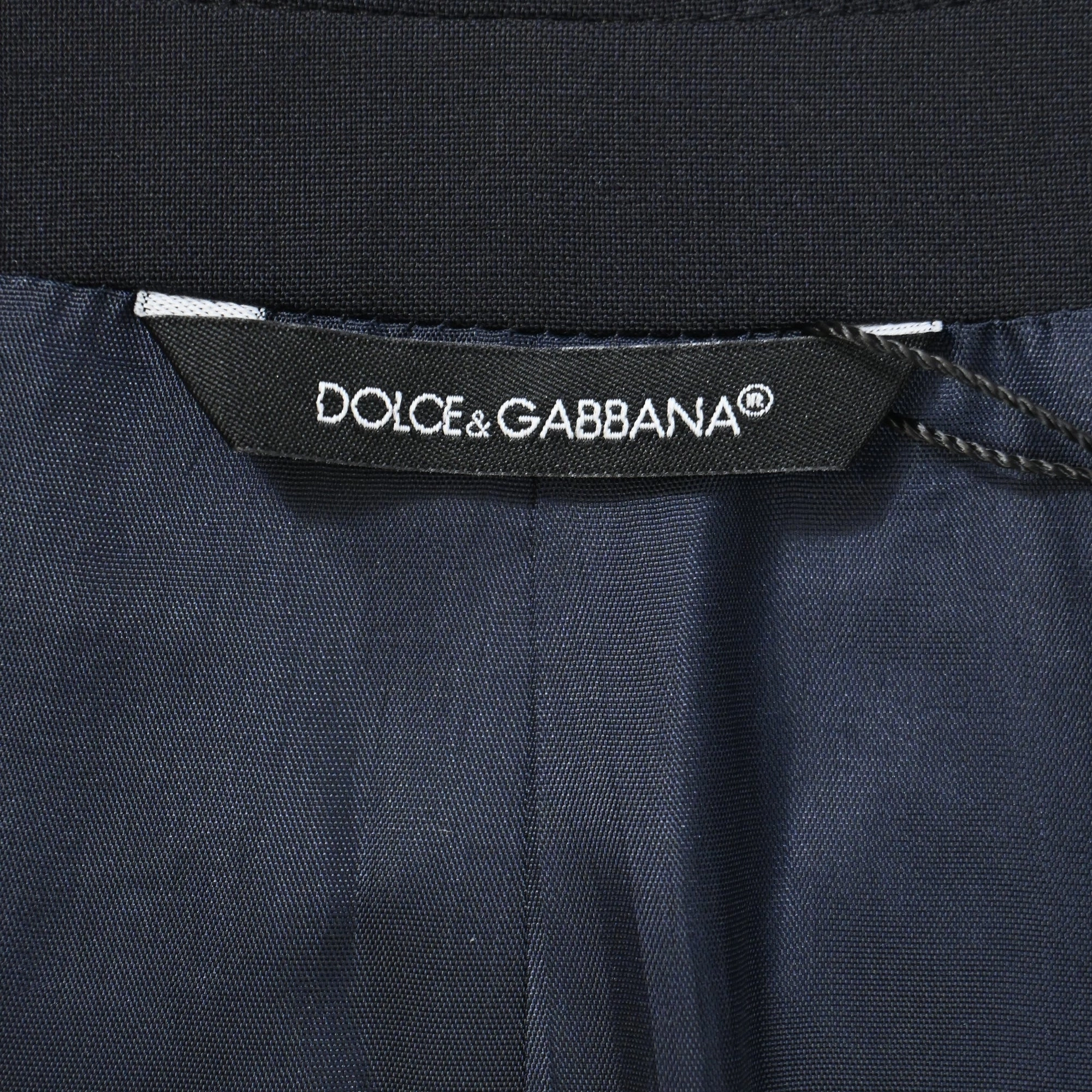 Dolce & Gabbana Single-Breasted Blazer in Navy Blue Polyester