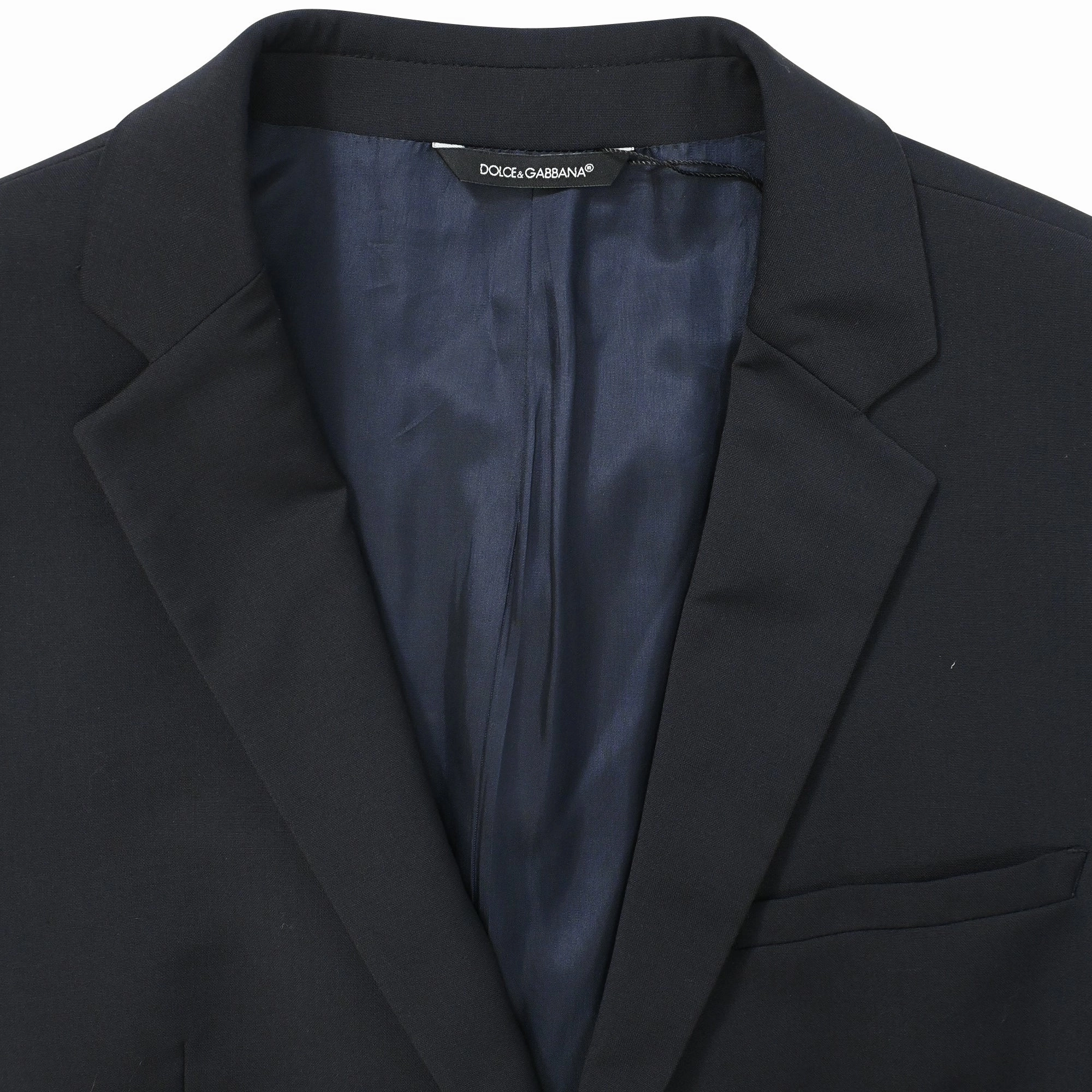 Dolce & Gabbana Single-Breasted Blazer in Navy Blue Polyester