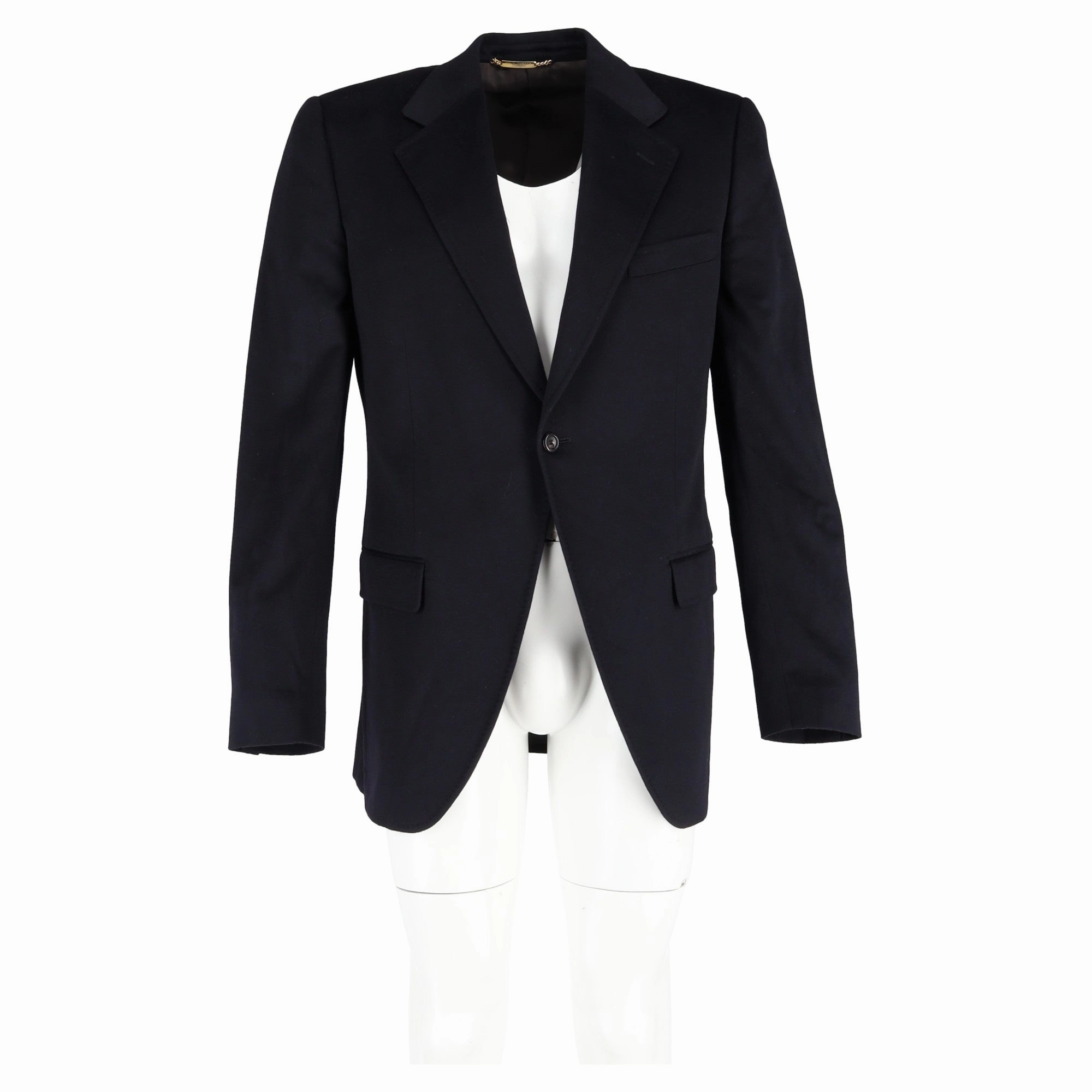 Dolce & Gabbana Single Breasted Blazer in Navy Blue Wool