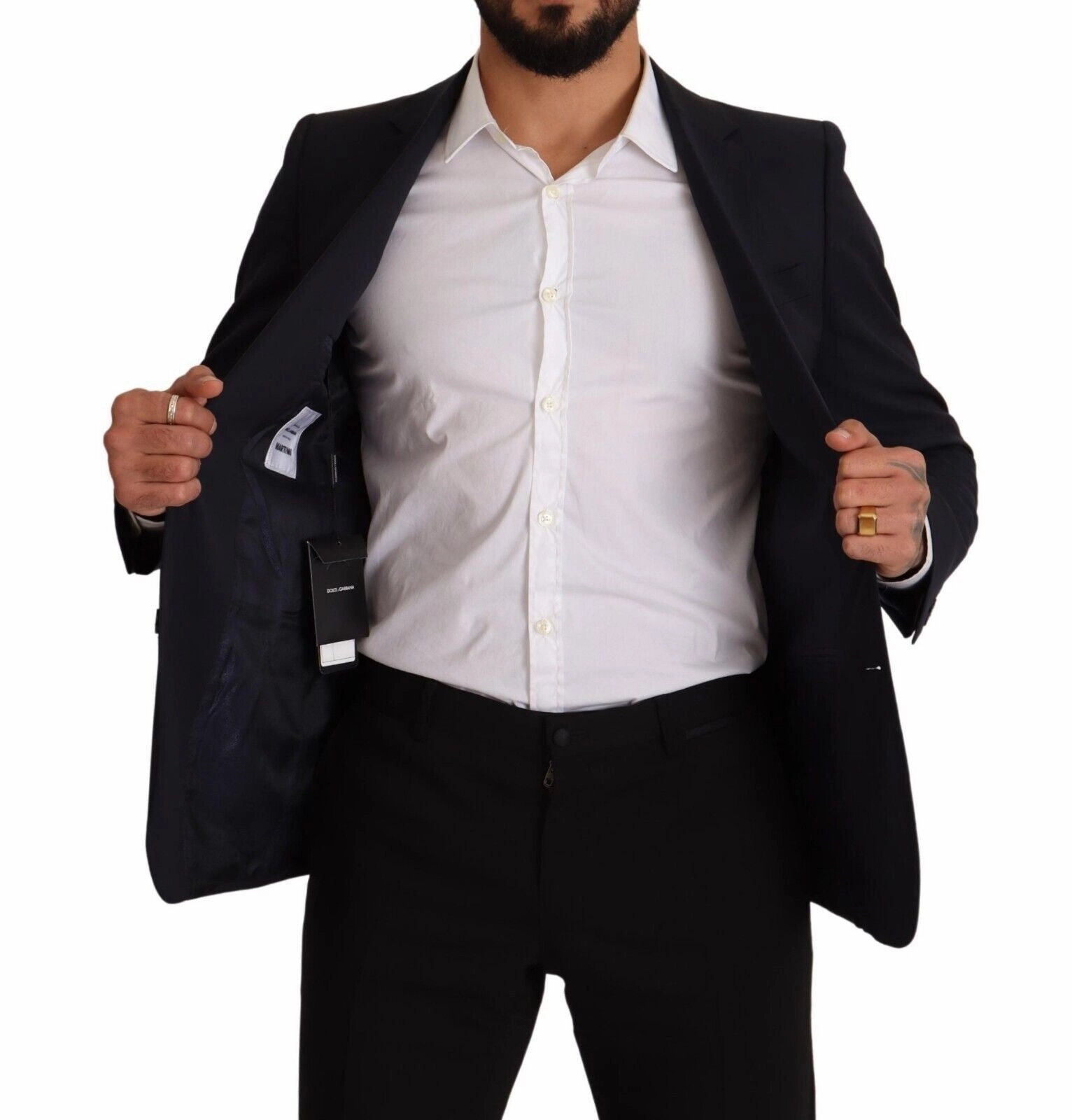 Dolce & Gabbana Sleek Navy Martini Slim Fit Wool Men's Blazer