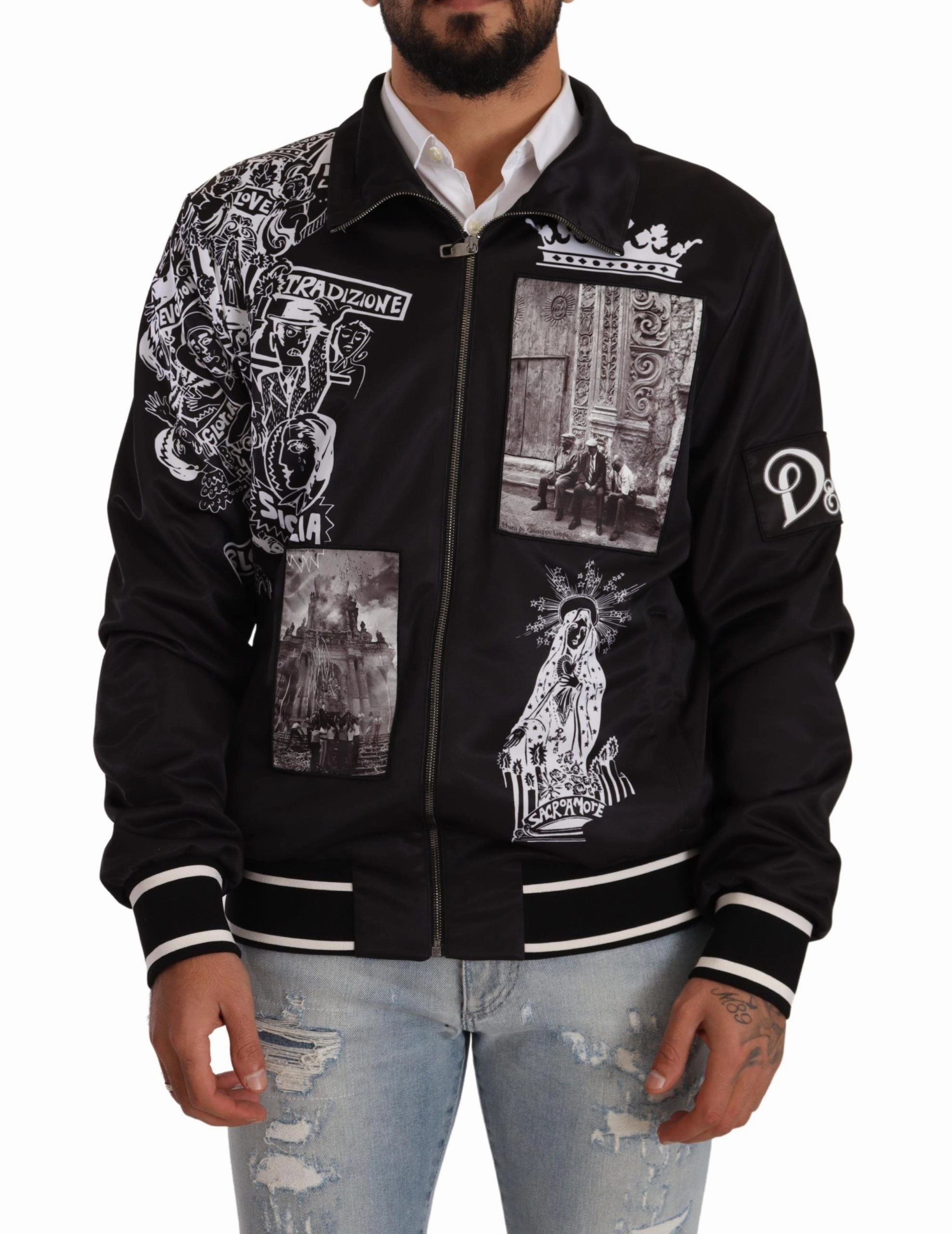 Dolce & Gabbana Stunning Superstizione Zip Men's Sweater winter sweaters outlet