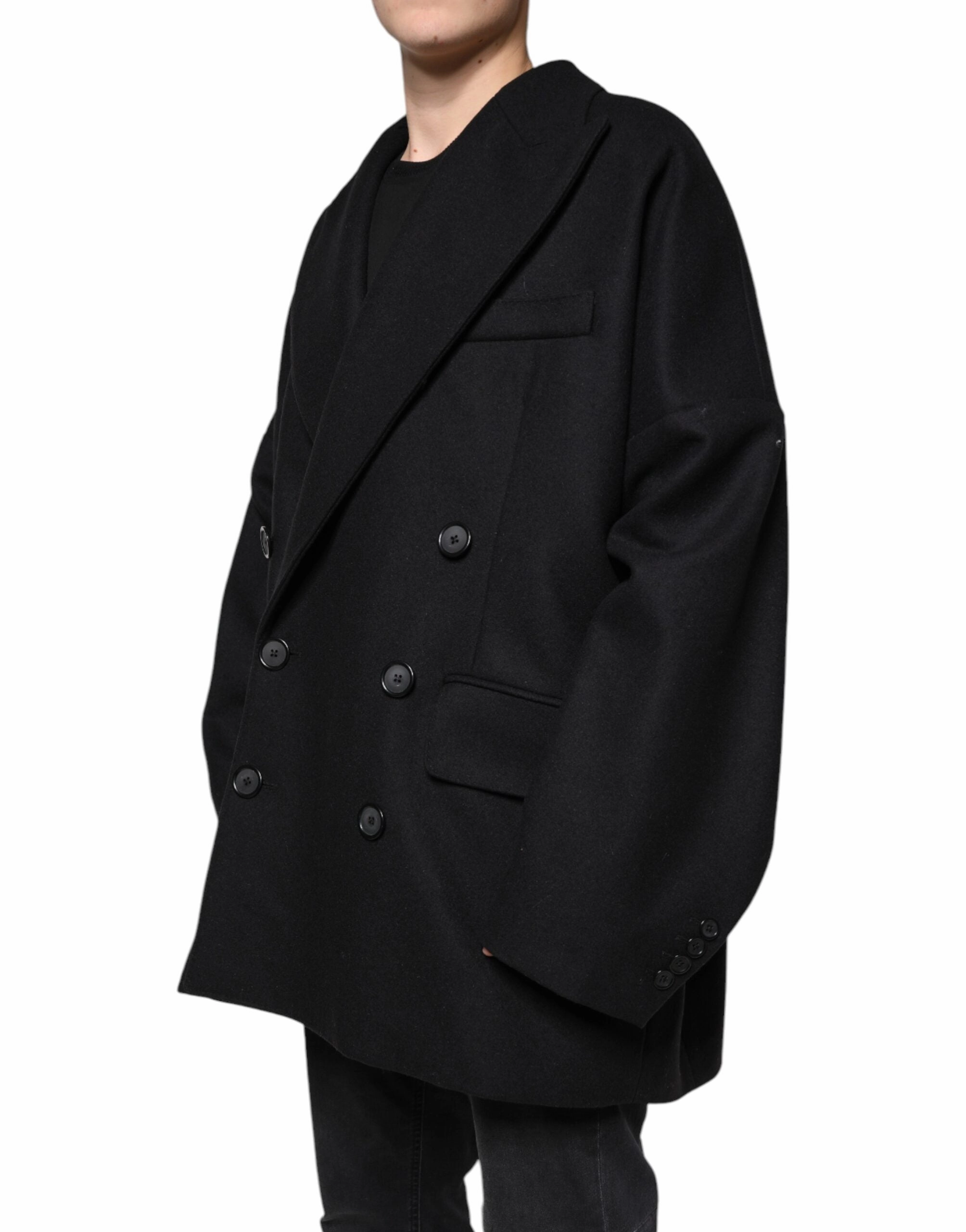 Dolce & Gabbana Wool Double Breasted Men Coat Men's Jacket