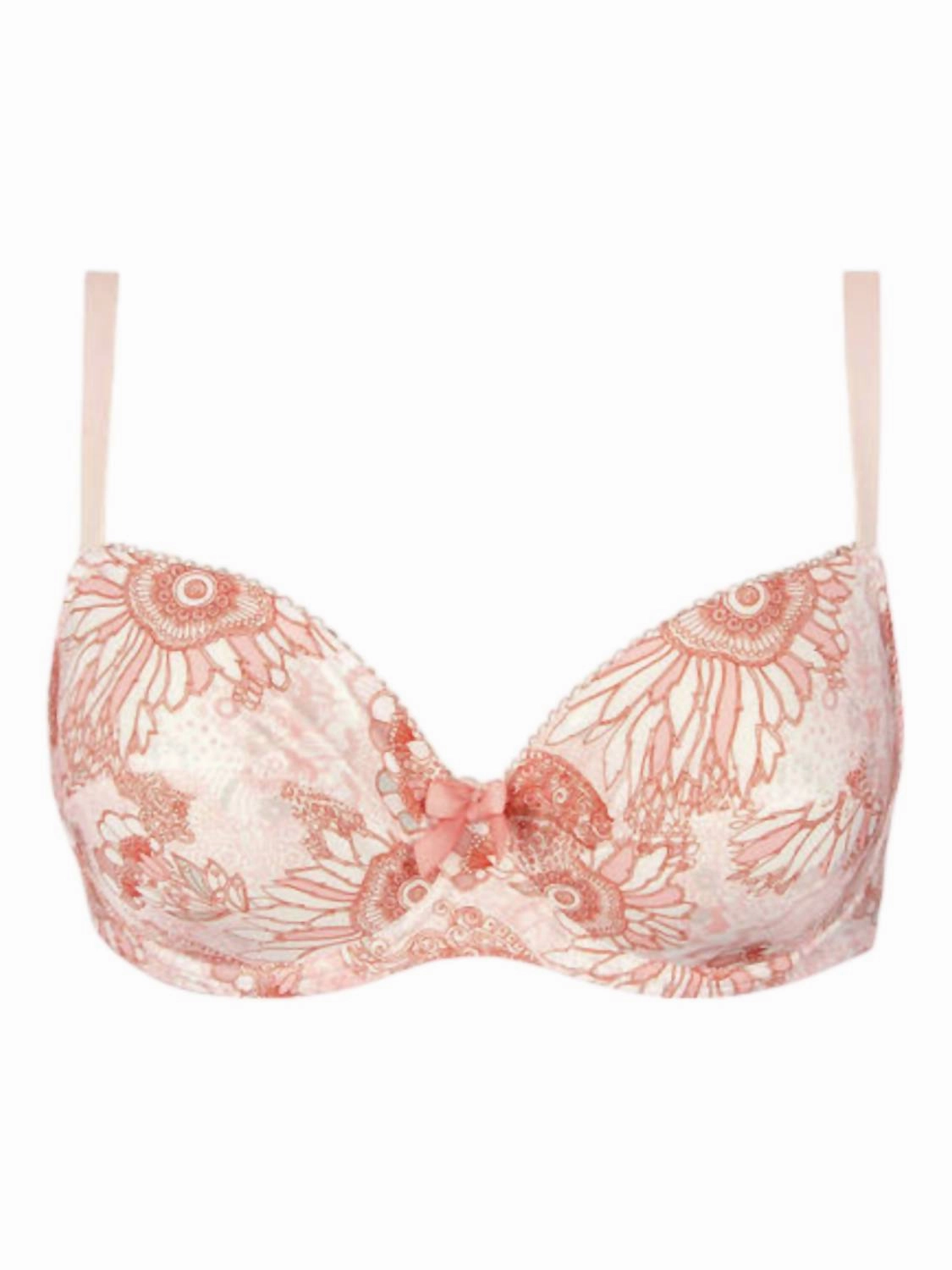 Douce Extravagance Padded Balcony Bra In Rose