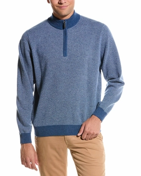 Douglas Anthony Birdseye Wool 1/4-Zip Sweater chunky knit discount