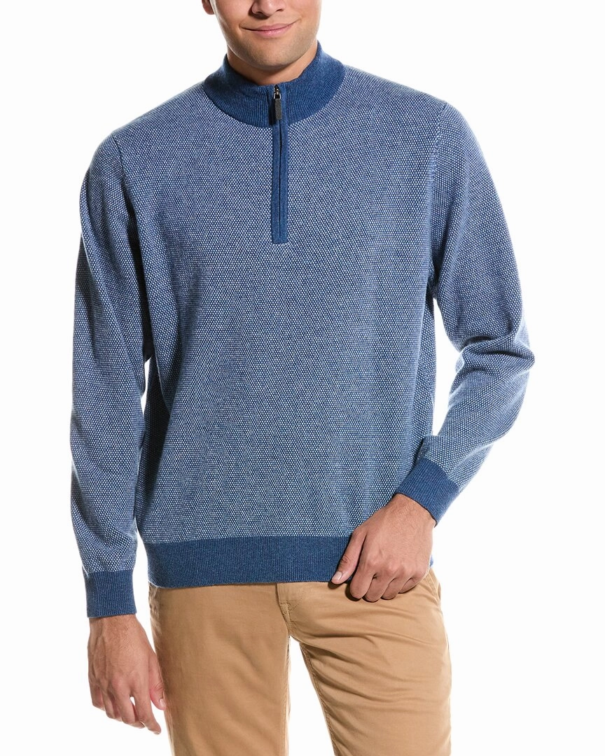 Douglas Anthony Birdseye Wool 1/4-Zip Sweater chunky knit discount