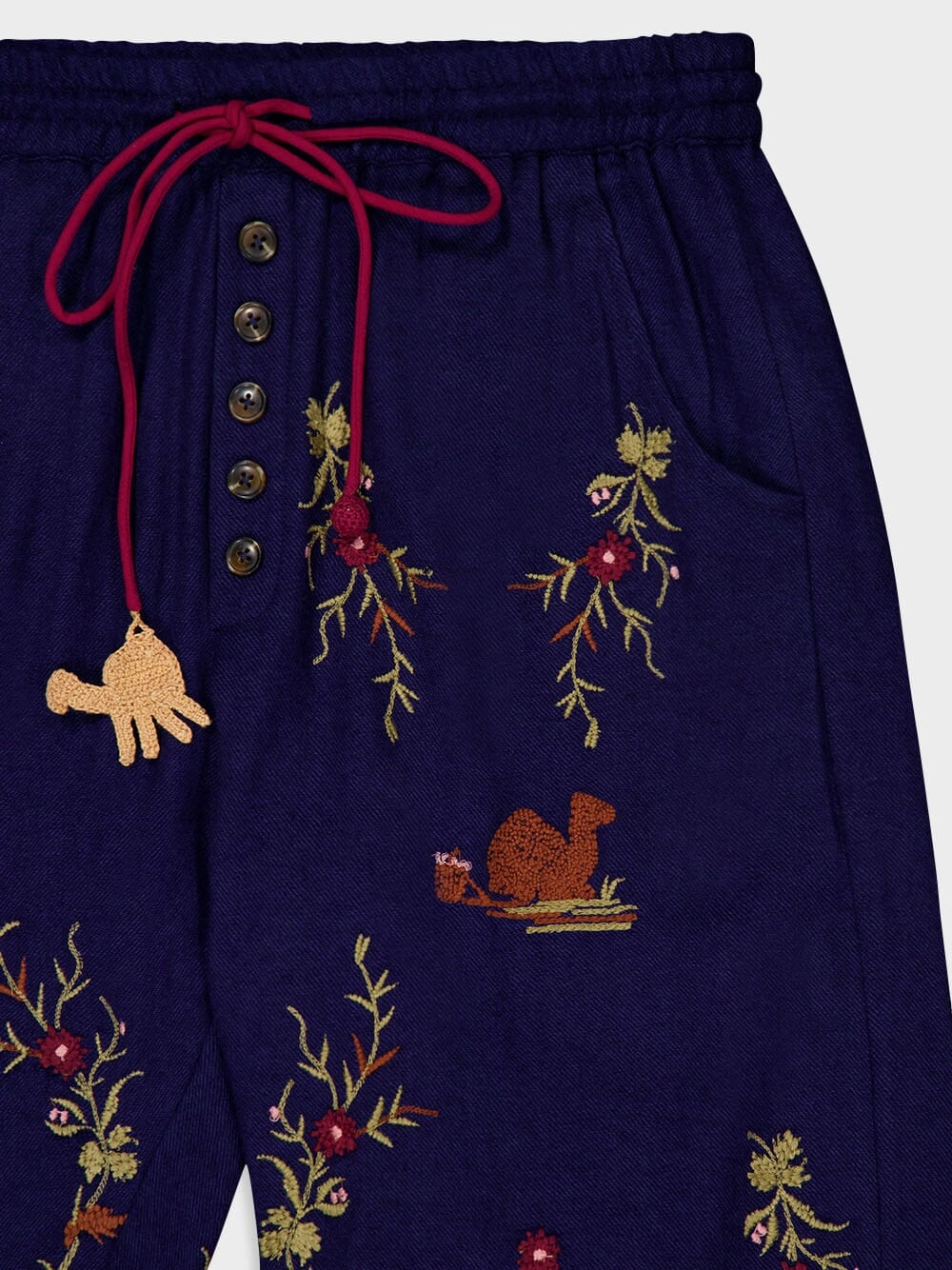 Doulich Embroidered Wool Pants