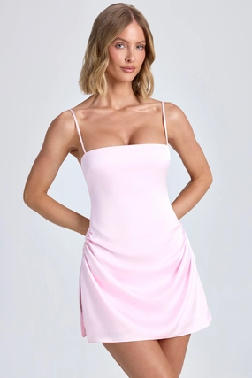 Draped A-Line Mini Dress in Blush Dresses best price