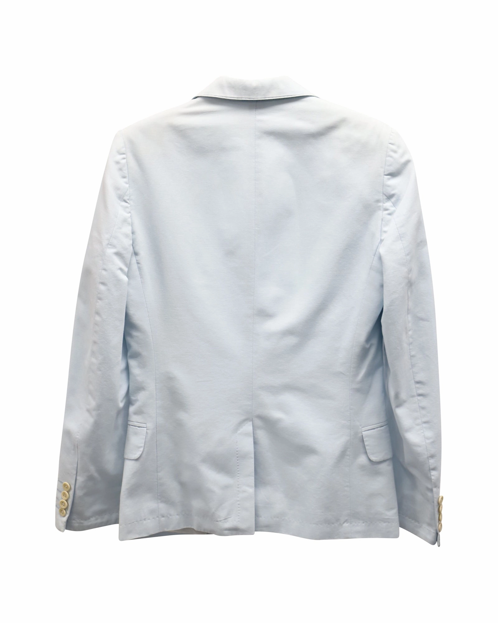 Dries Van Noten Single-Breasted Blazer in Light Blue Cotton
