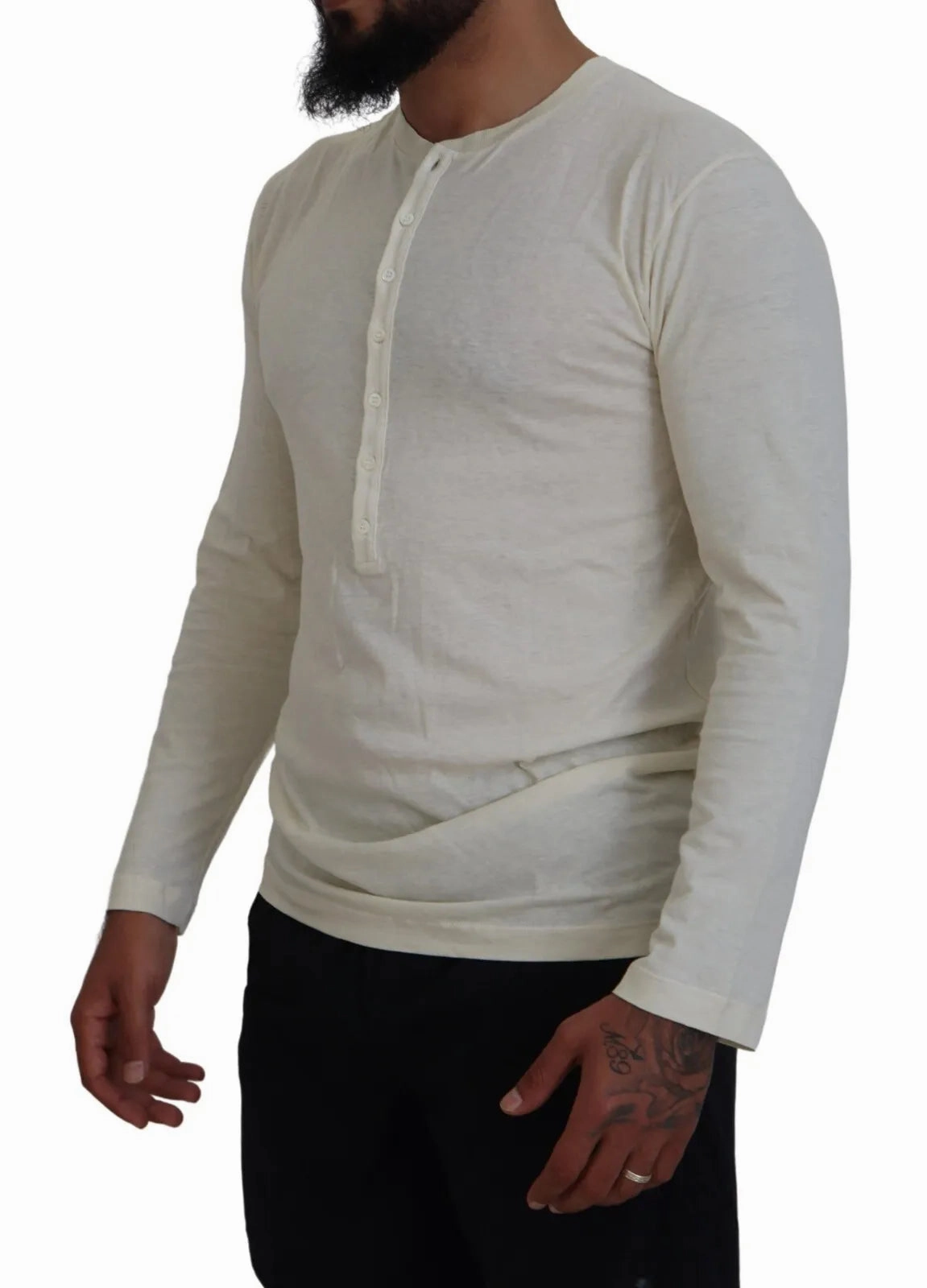 Dsquared2 Cotton Linen Long Sleeves Pullover Men's Sweater (Pre-Owned)