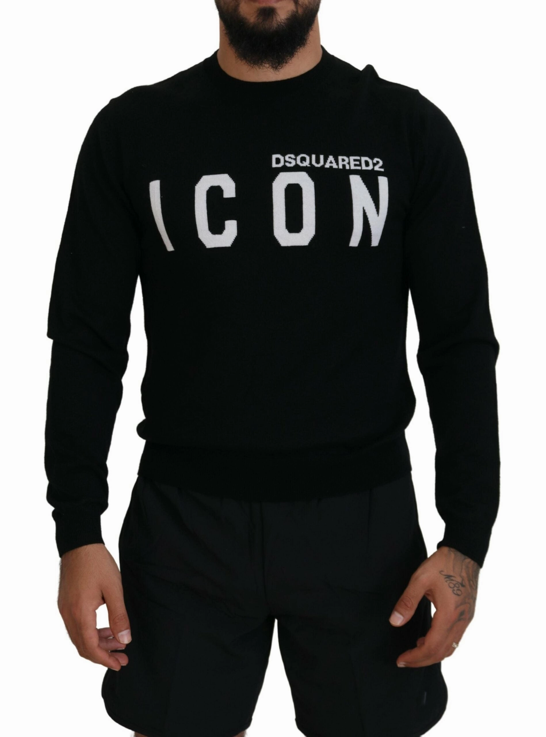 Dsquared2 Logo Print Long Sleeves Men Pullover Men's Sweater (Pre-Owned) chunky knit discount