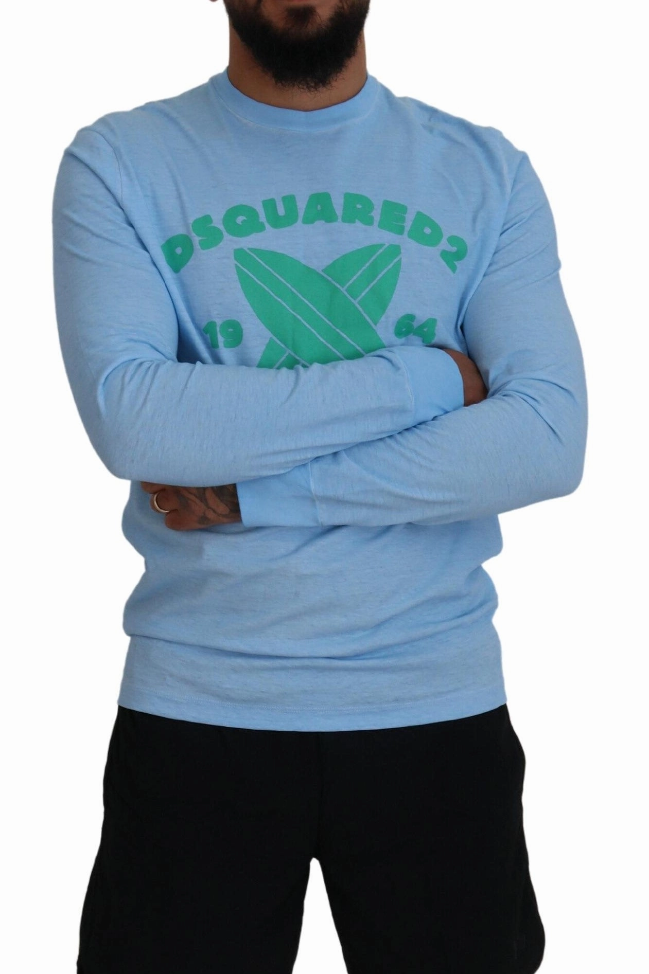 Dsquared2 Printed Long Sleeves Men Men's Sweater (Pre-Owned)