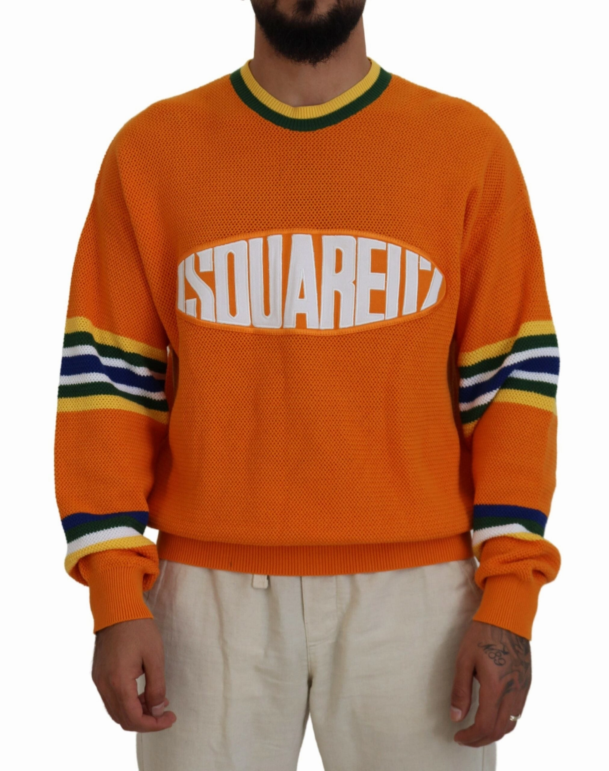 Dsquared2 Printed Long Sleeves Men Pullover Men's Sweater (Pre-Owned) chunky knit discount