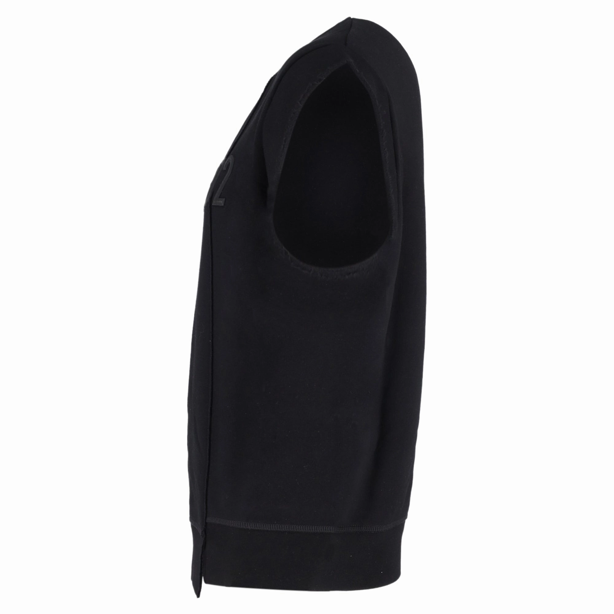 DSquared2 Uneven Short Sleeve Sweatshirt in Black Cotton