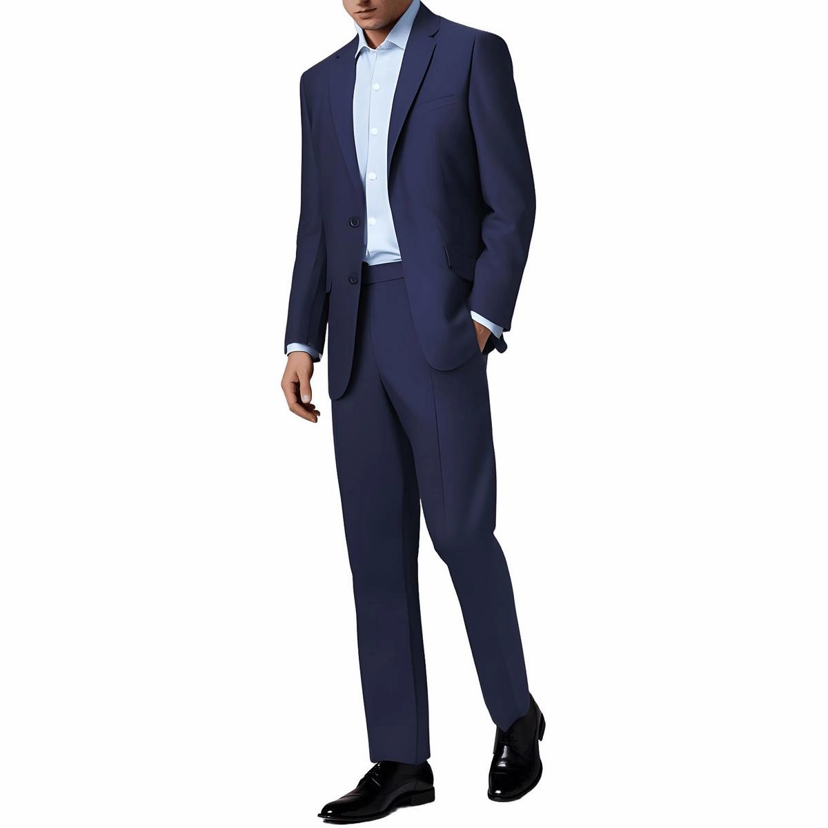 Duran Mens Collar Polyester Two-Button Suit
