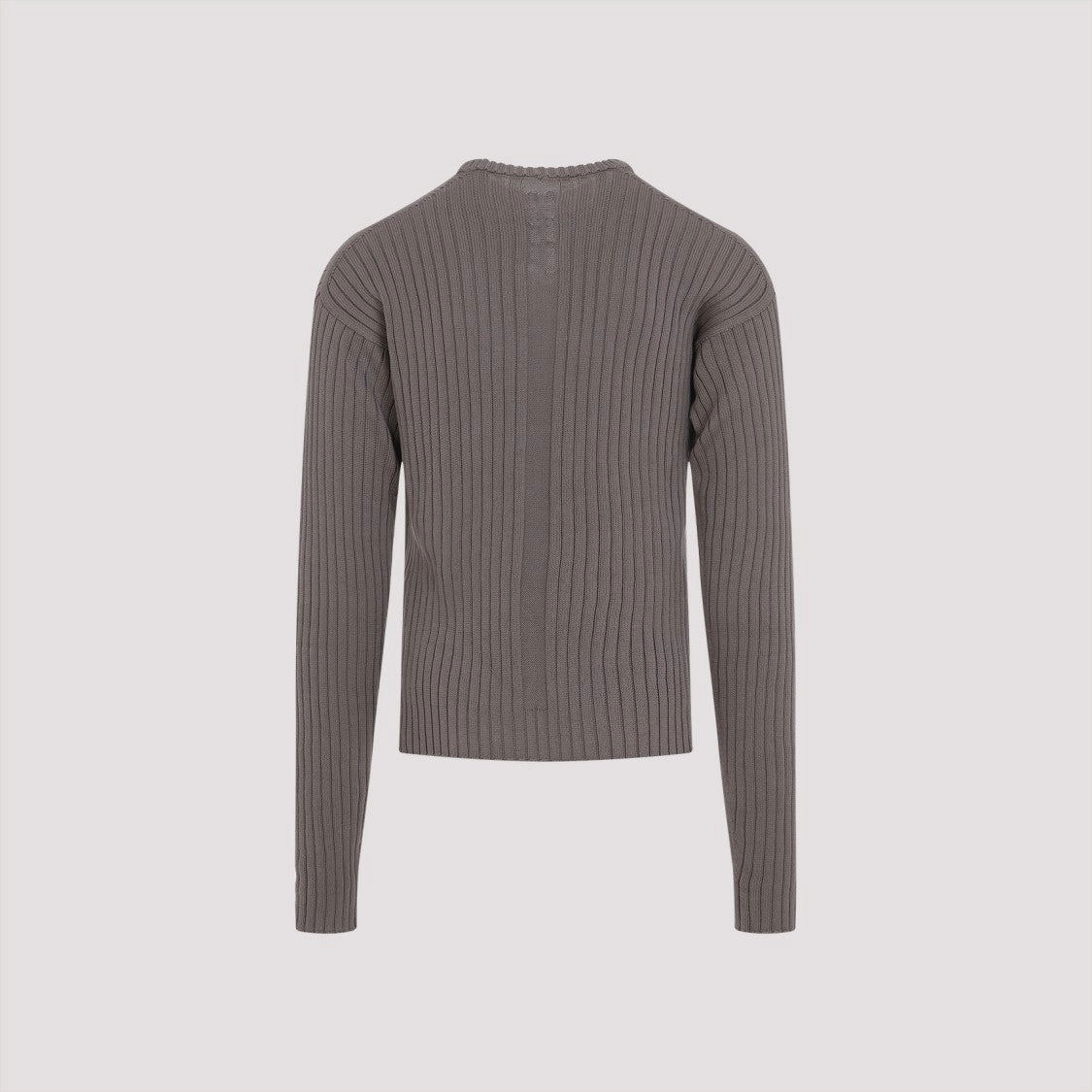 Dust Grey Cotton Round Neck Sweater