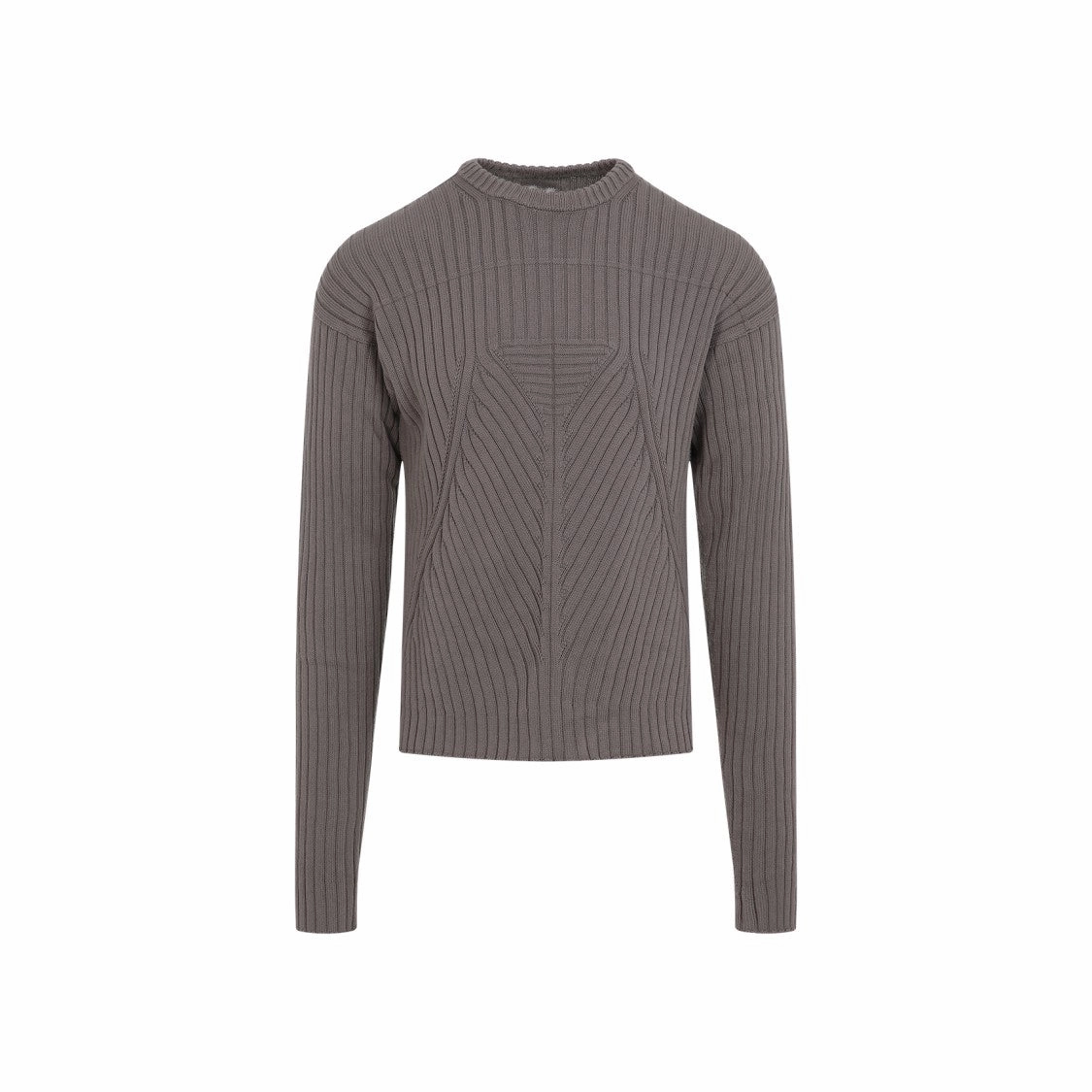 Dust Grey Cotton Round Neck Sweater designer sweaters outlet