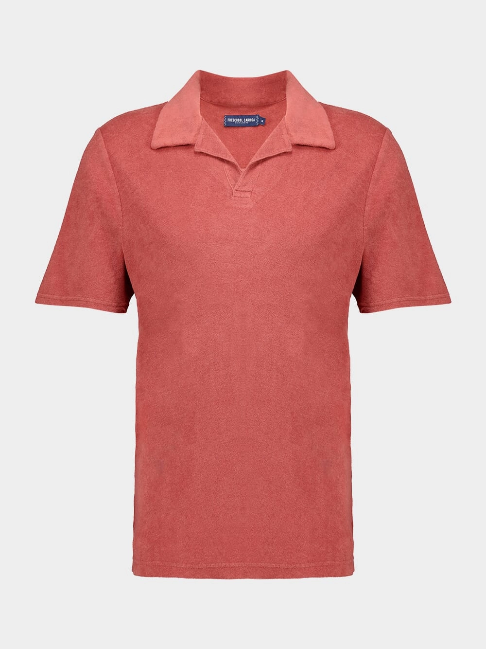 Dusty Coral Faustino Terry Cotton Polo Tops Mens - men's t-shirts outlet
