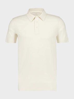 Ecru Organic Cotton Short-Sleeve Polo Tops Mens - men's t-shirts outlet