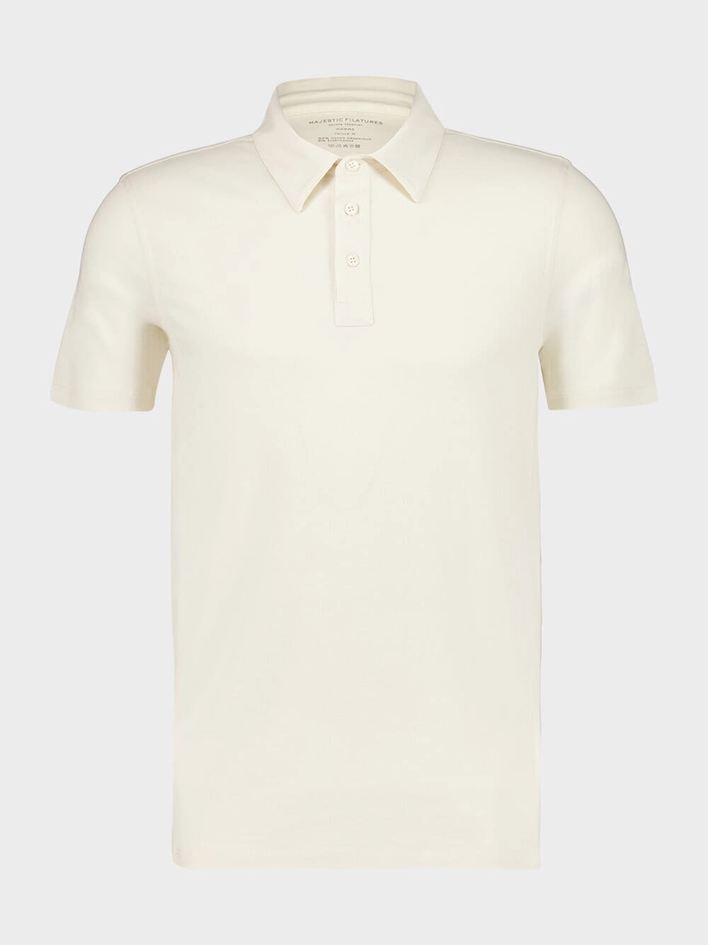 Ecru Organic Cotton Short-Sleeve Polo Tops Mens - men's t-shirts outlet