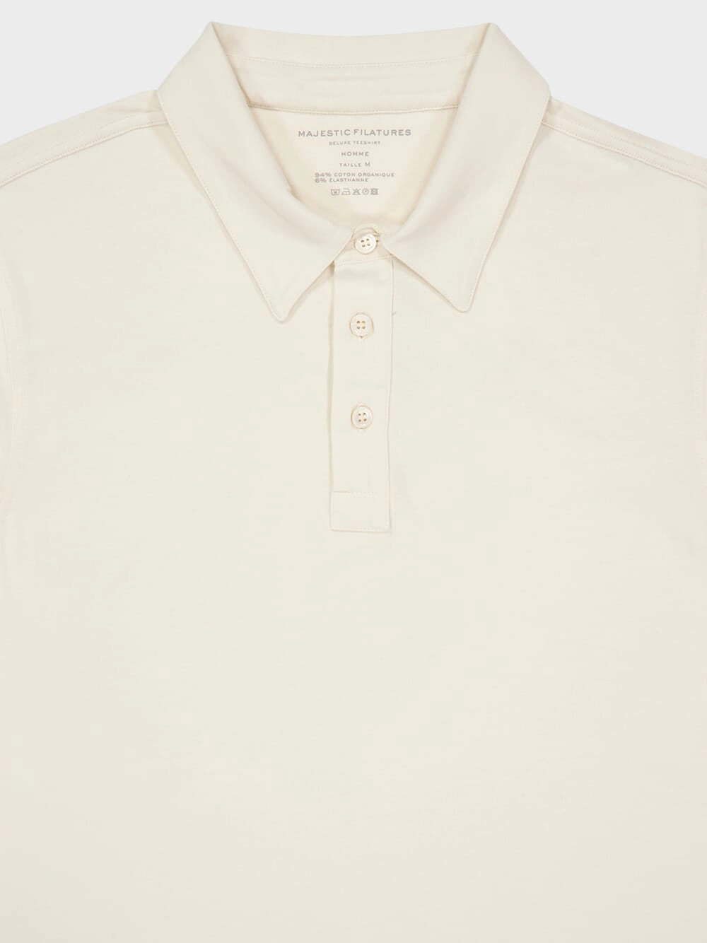 Ecru Organic Cotton Short-Sleeve Polo