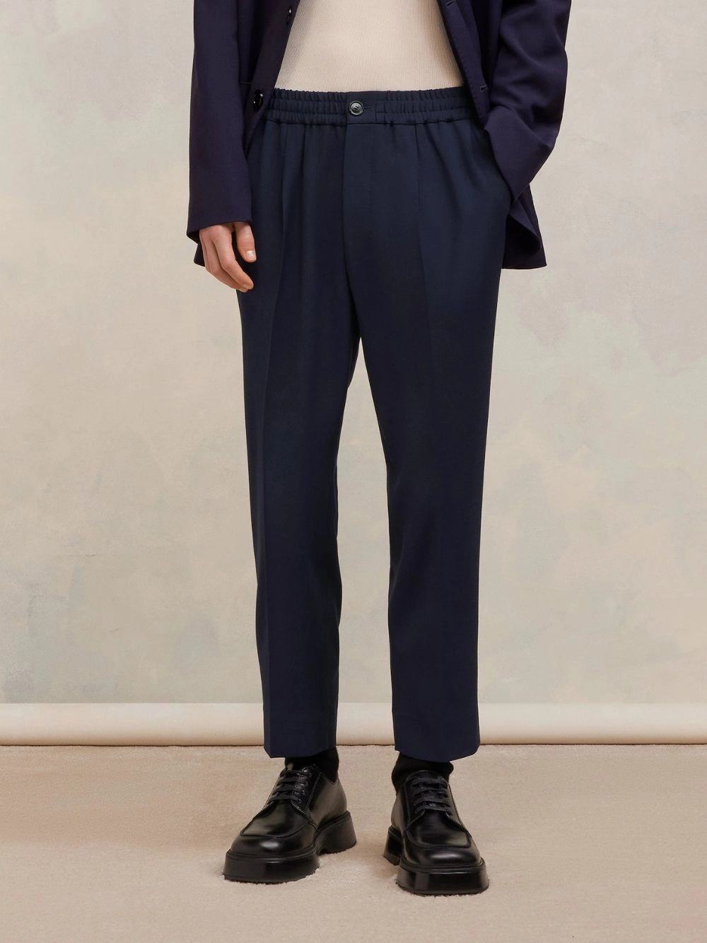 Elasticated Waist Cropped Fit Trousers
