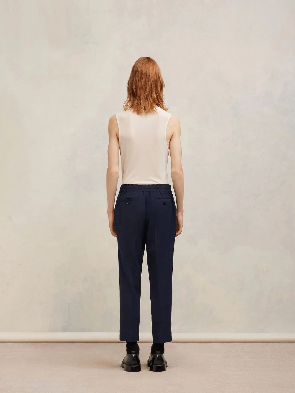 Elasticated Waist Cropped Fit Trousers