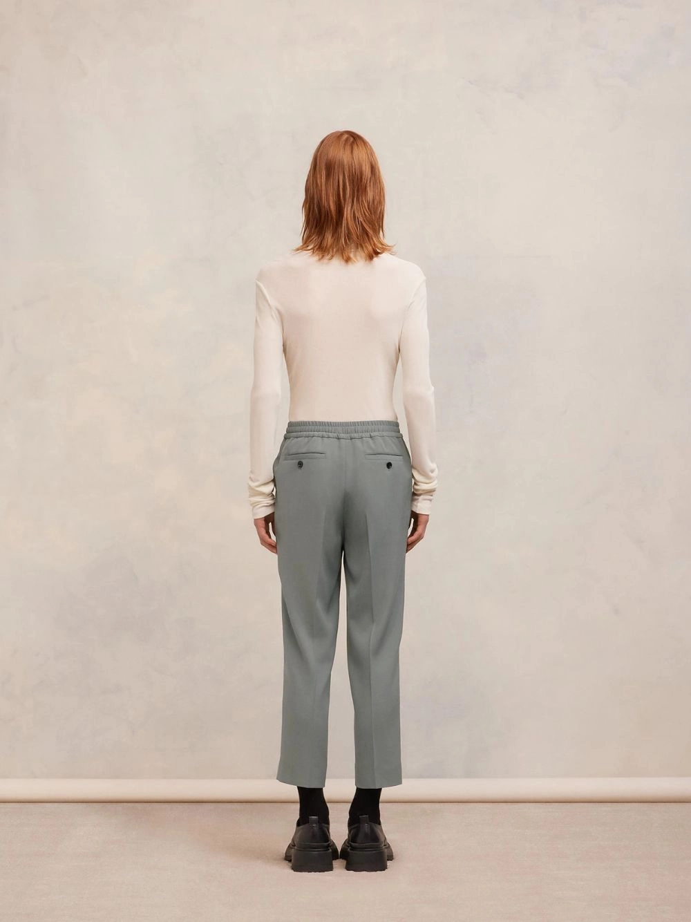 Elasticated Waist Cropped Fit Trousers