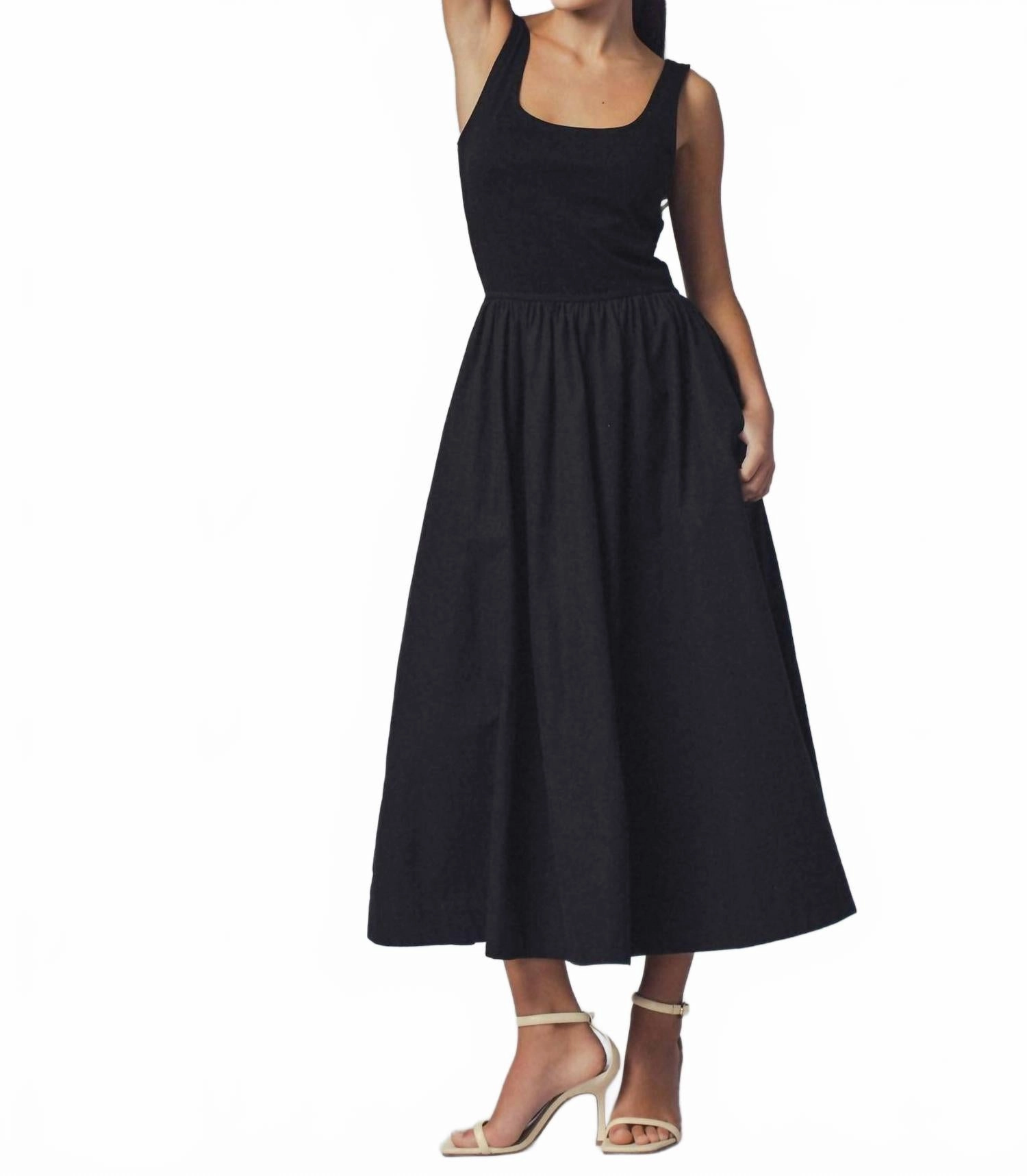 Elegant Cotton Blend Dress In Black