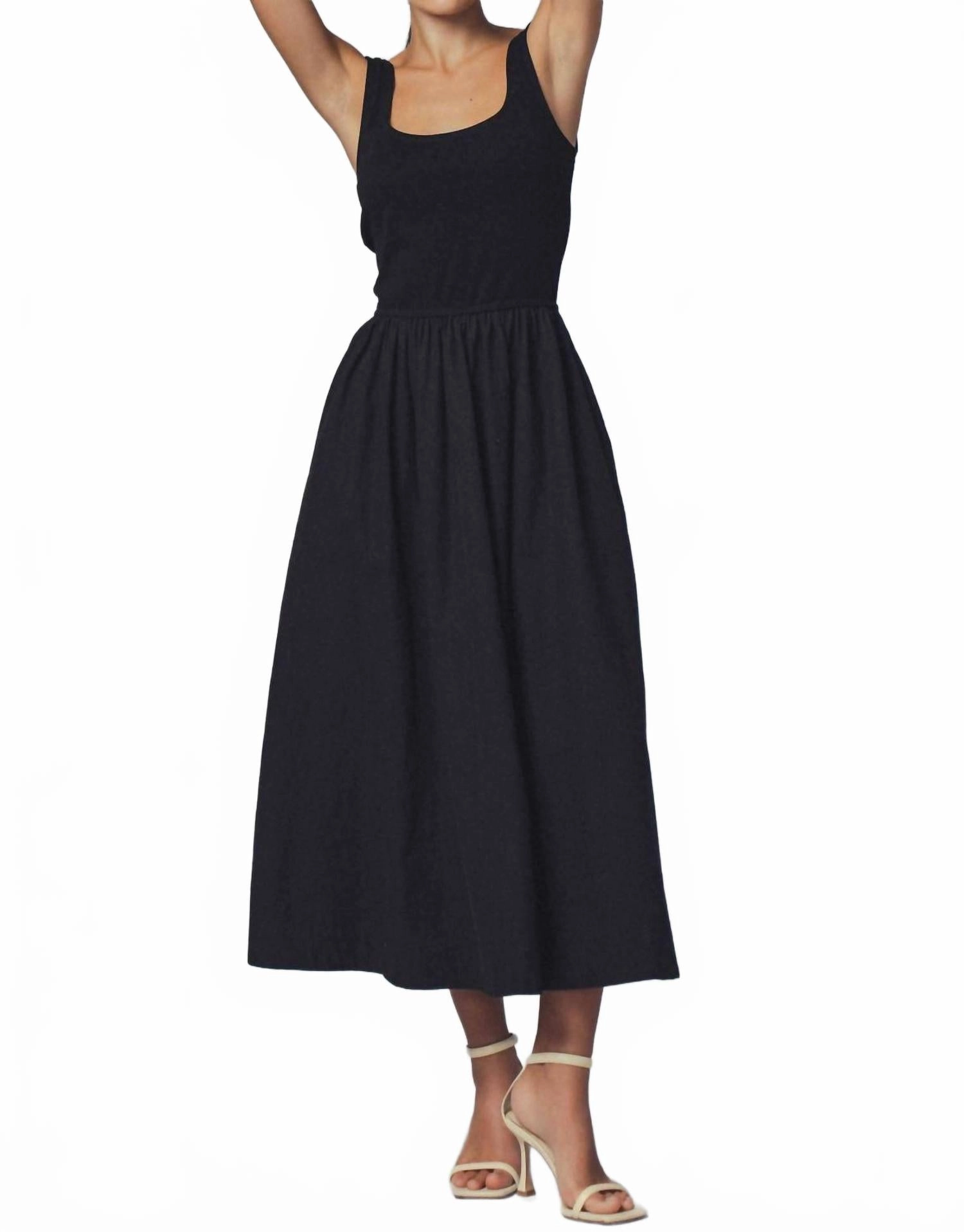 Elegant Cotton Blend Dress In Black