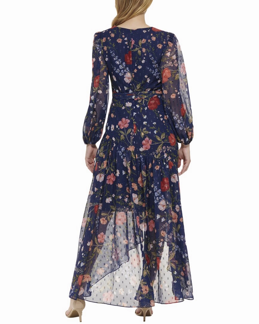 Eliza J Printed Chiffon Midi Dress