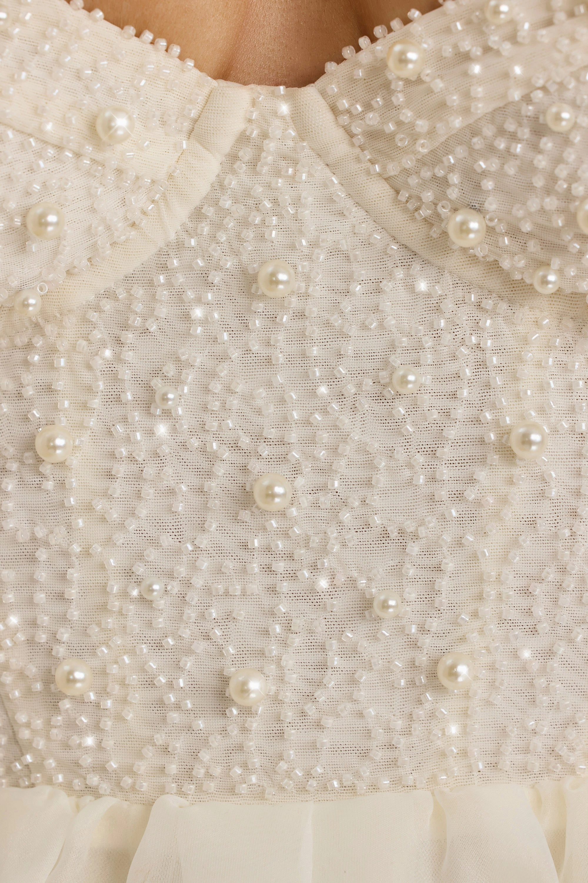 Embellished Corset Gown in White