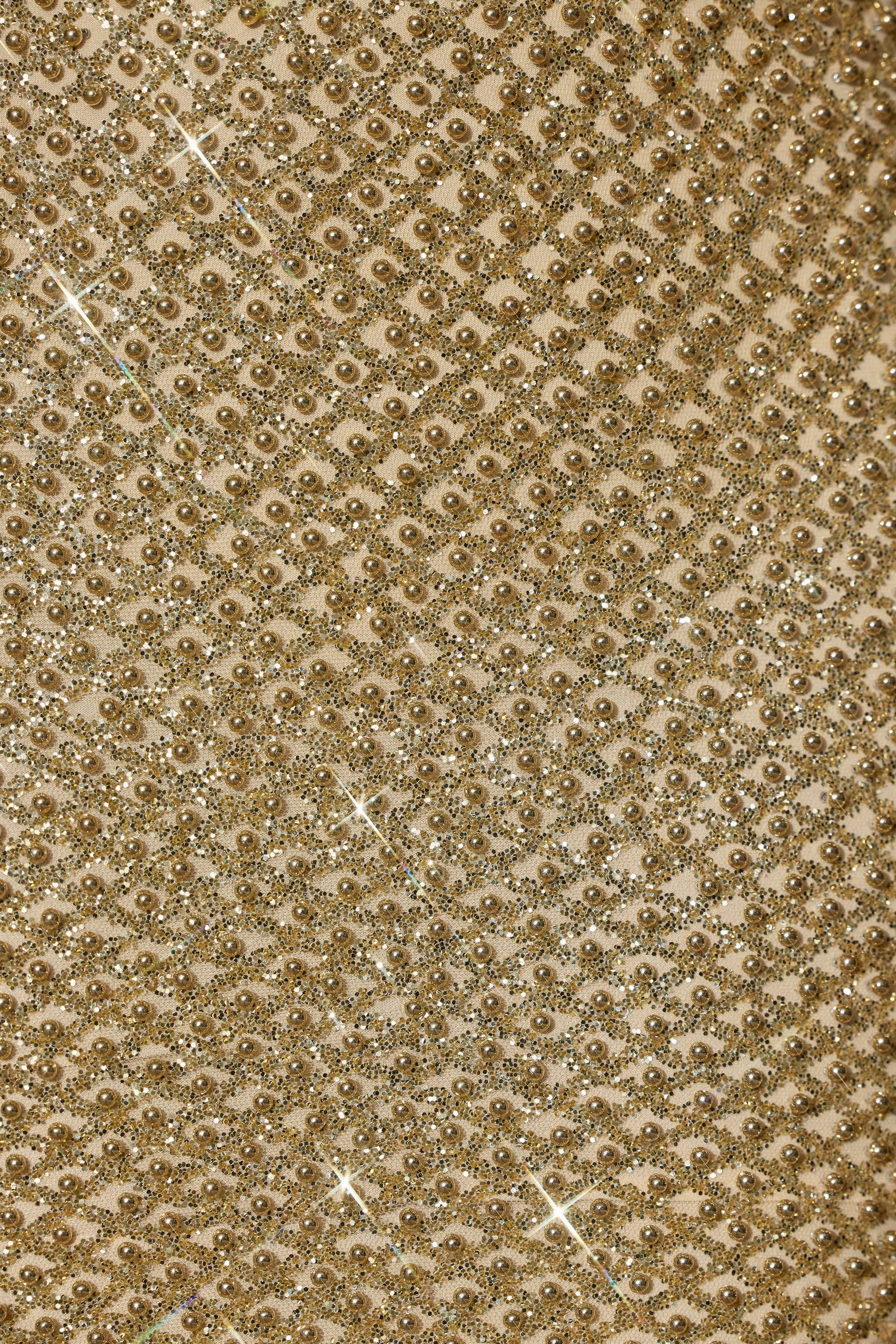Embellished Cut-Out Gown in Gold