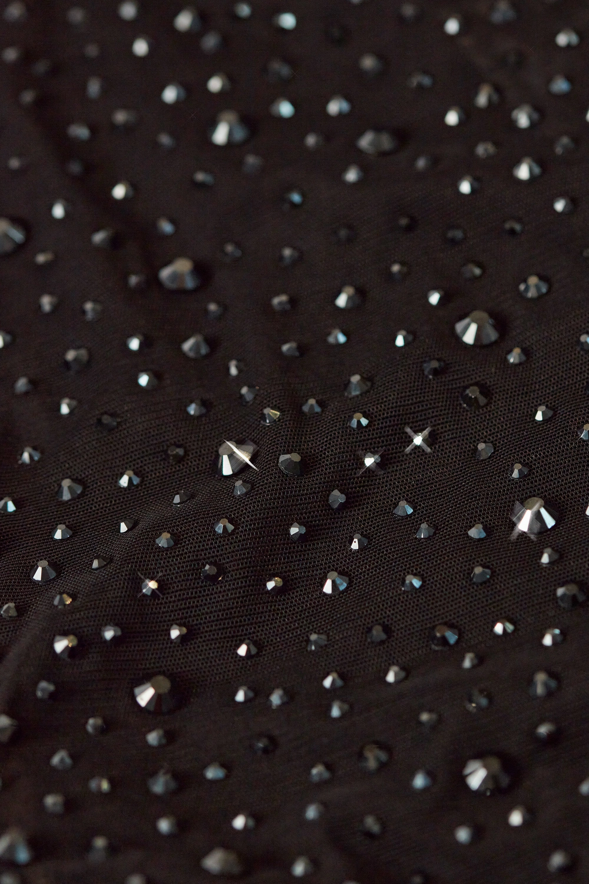 Embellished Cut-Out Mini Dress in Black