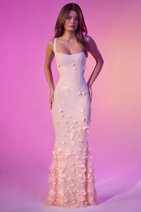 Embellished Fishtail Corset Gown in Pink Dresses - maxi dresses best price