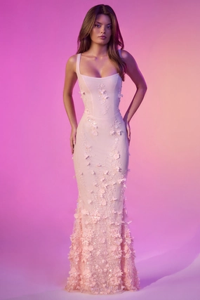 Embellished Fishtail Corset Gown in Pink Dresses best price