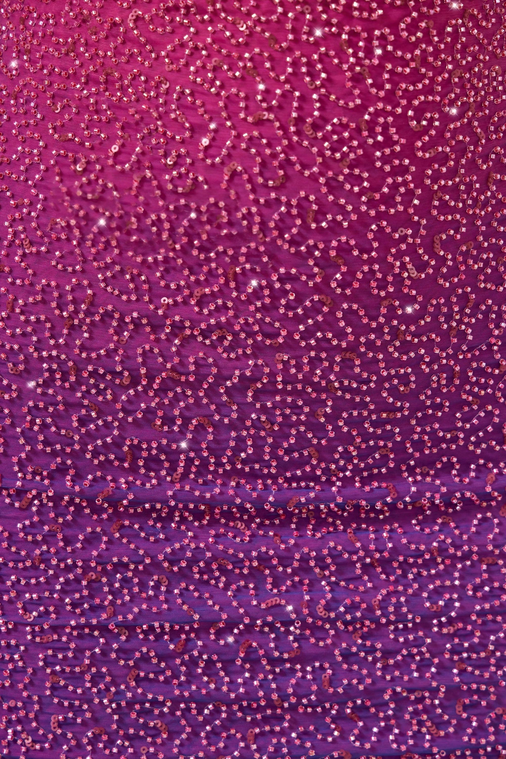 Embellished Halter Neck Mini Dress in Pink/Purple Ombr